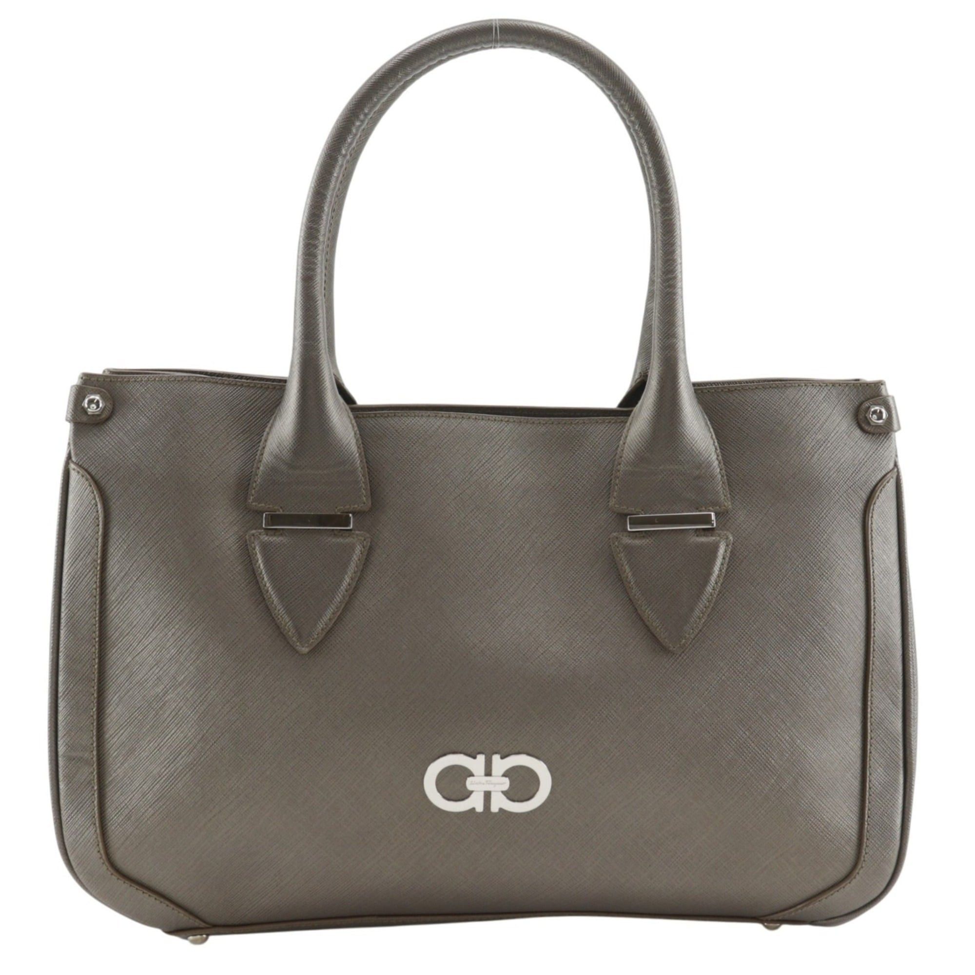 Salvatore Ferragamo Salvatore Ferragamo Gancini Tote Bag DY-21 7814 Leather Gray A5 Women's Size ONE SIZE - 1 Thumbnail