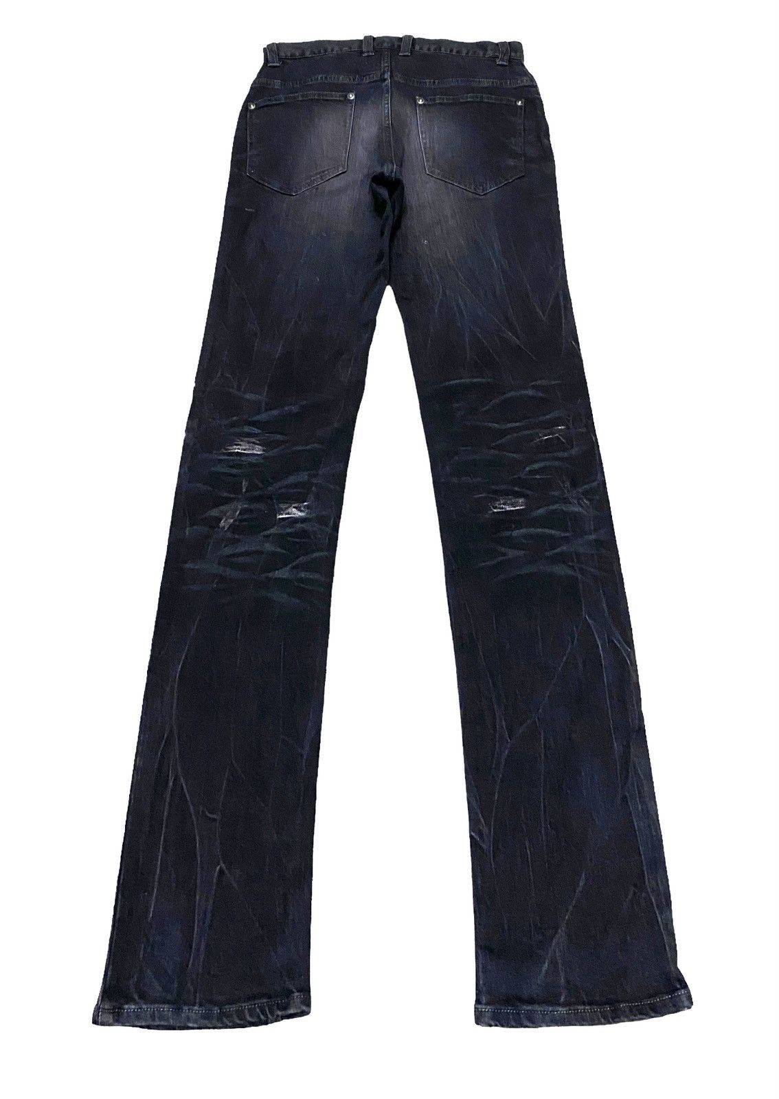 If Six Was Nine Very Rare Vintage Brand Semantic Design Waxed Jeans 1990s Size US 29 - 2 Thumbnail