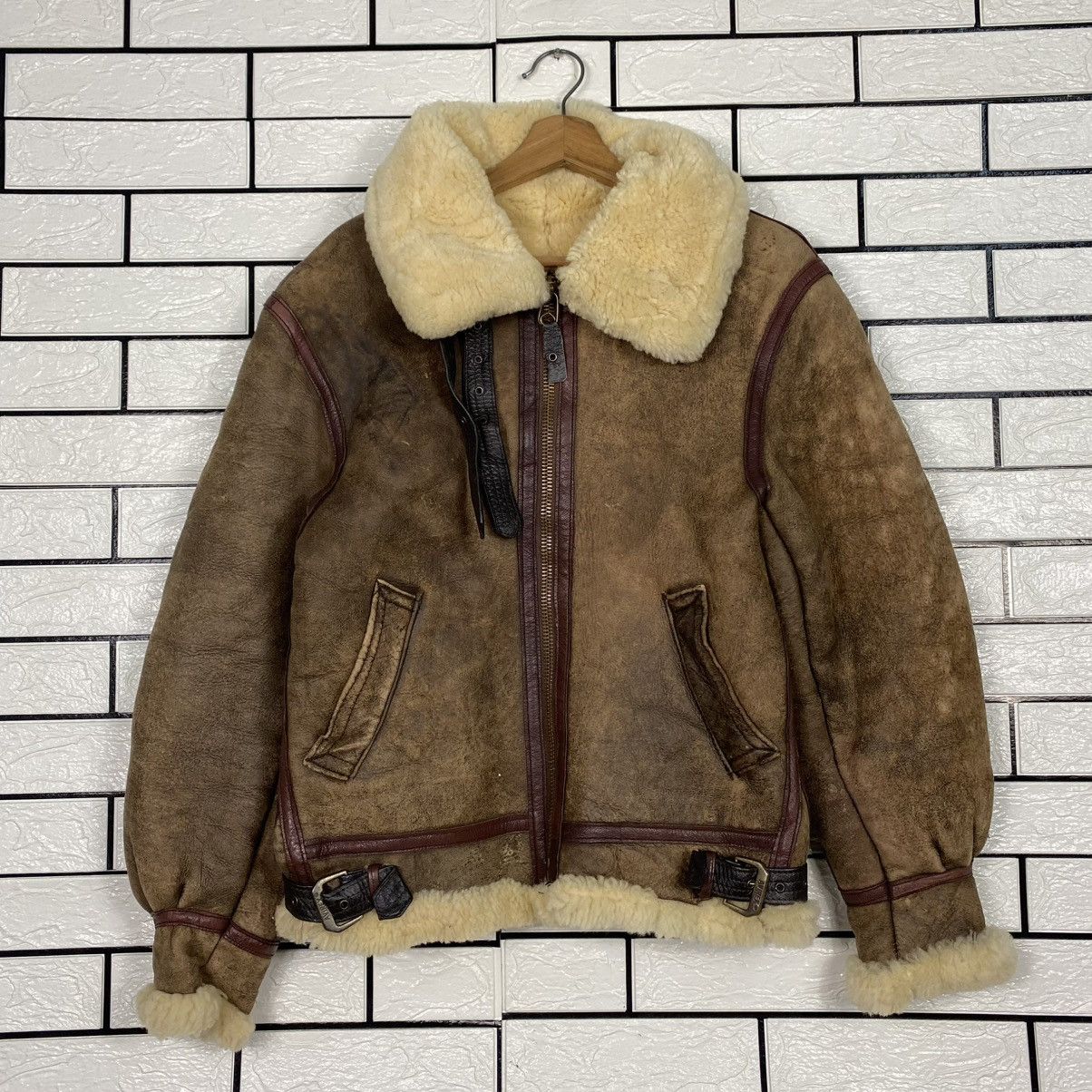 Avirex 🔥VINTAGE GENUINE LEATHER JACKET B-3 AVIREX USA SHEARLING Size US S / EU 44-46 / 1 - 12 Thumbnail