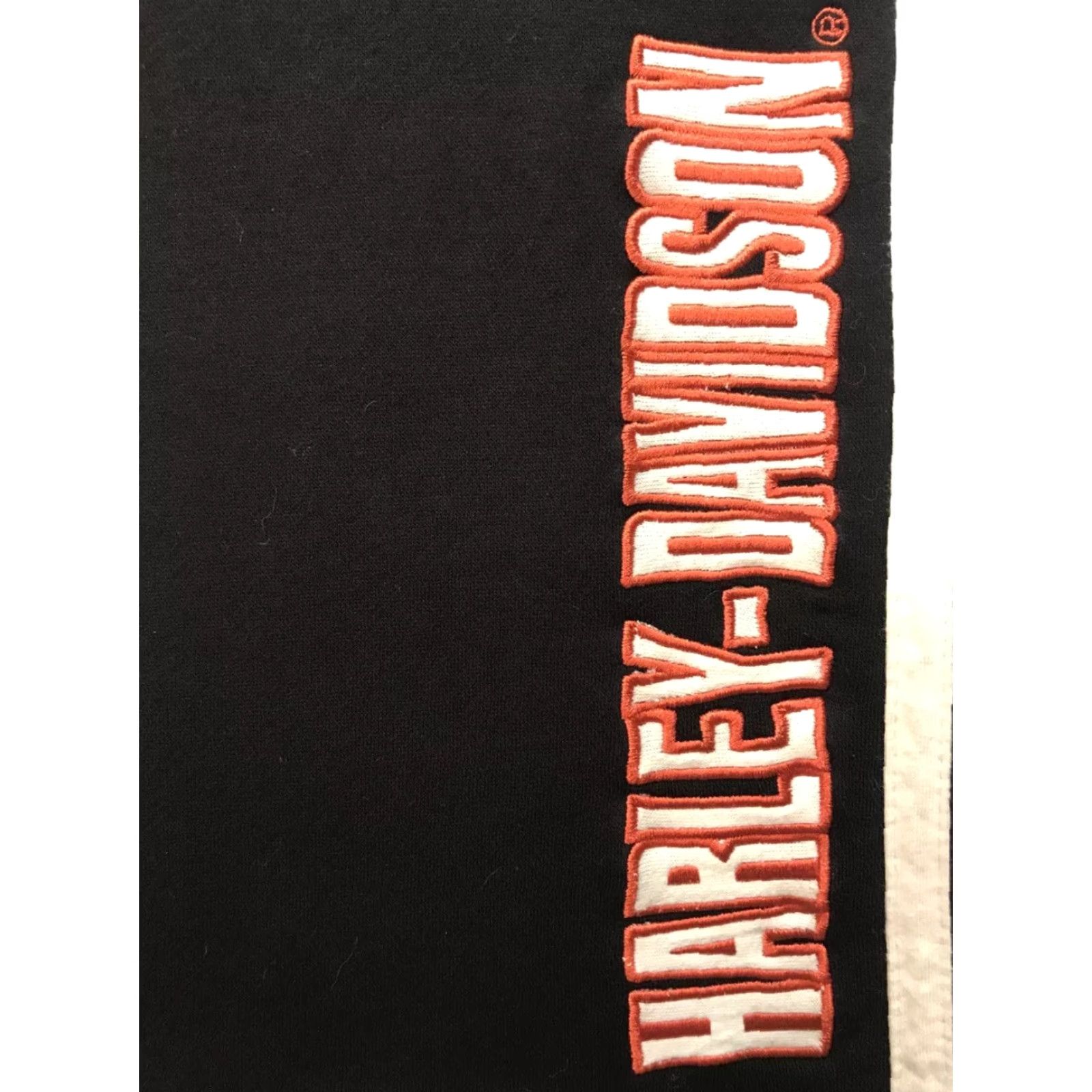Harley Davidson Harley-Davidson Sweatpants Women Flared Leg Knit Cotton Blend XS Black Striped Logo Embroidered 30in Inseam Motorcycle Casual Size 27" / US 4 / IT 40 - 2 Thumbnail