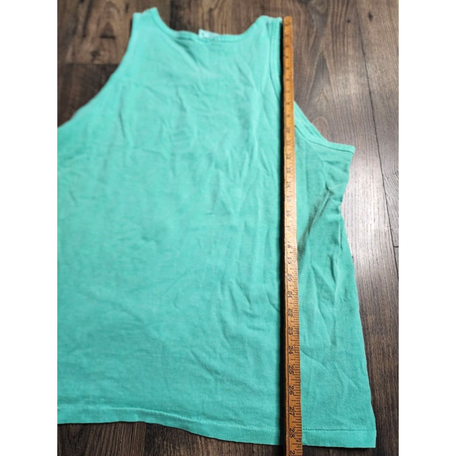 Anvil VINTAGE Anvil Mens Green Embroidered Champ Tank Top T Shirt Distressed 90s Cotton Size US L / EU 52-54 / 3 - 2 Thumbnail