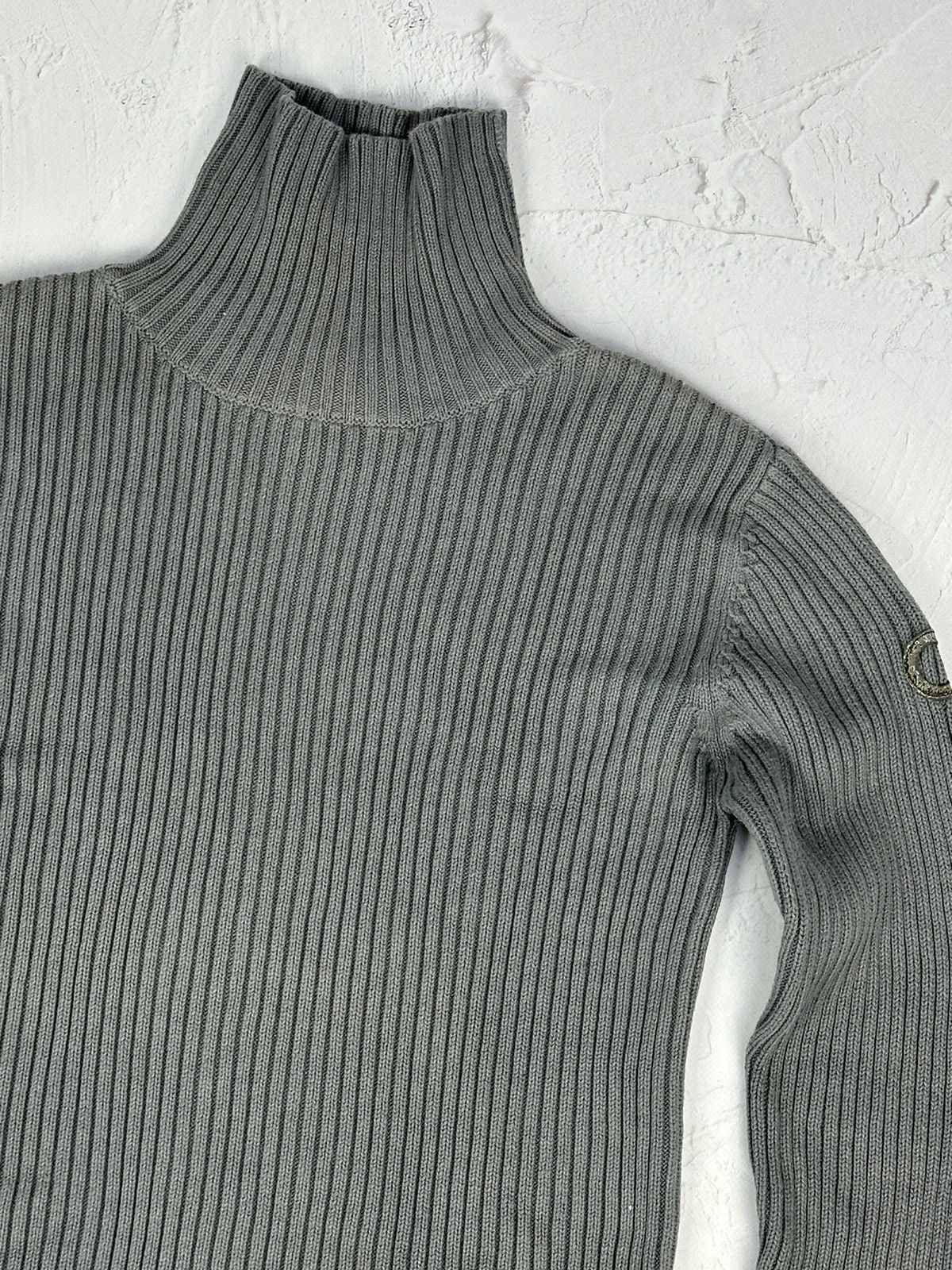 Japanese Brand × Vintage Vintage Ribbed Grey High Neck Sweater Size US M / EU 48-50 / 2 - 2 Thumbnail