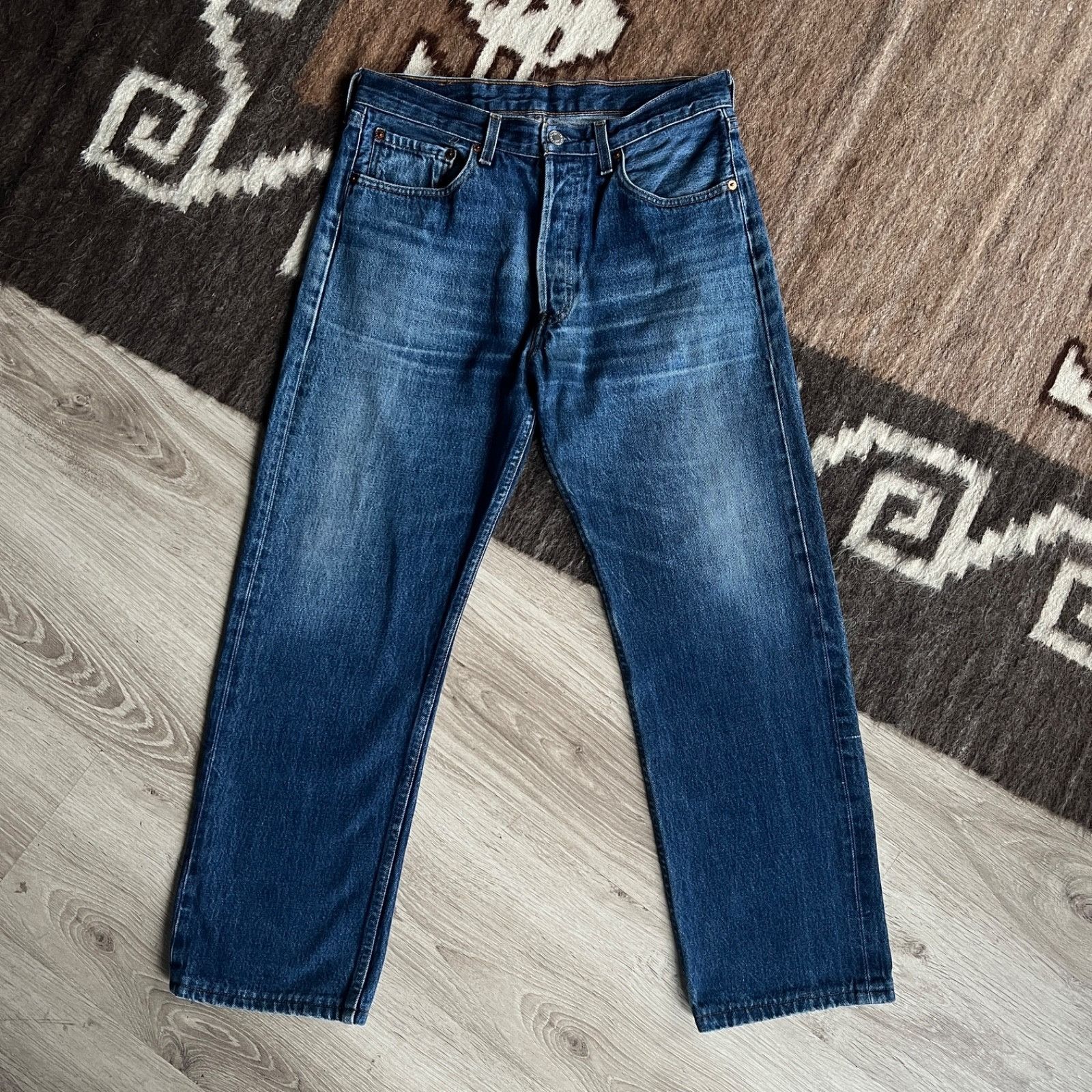 Levi's Levi’s 501 Vintage Medium Blue Button Fly USA Jeans 9784AC Size US 31 - 5 Thumbnail