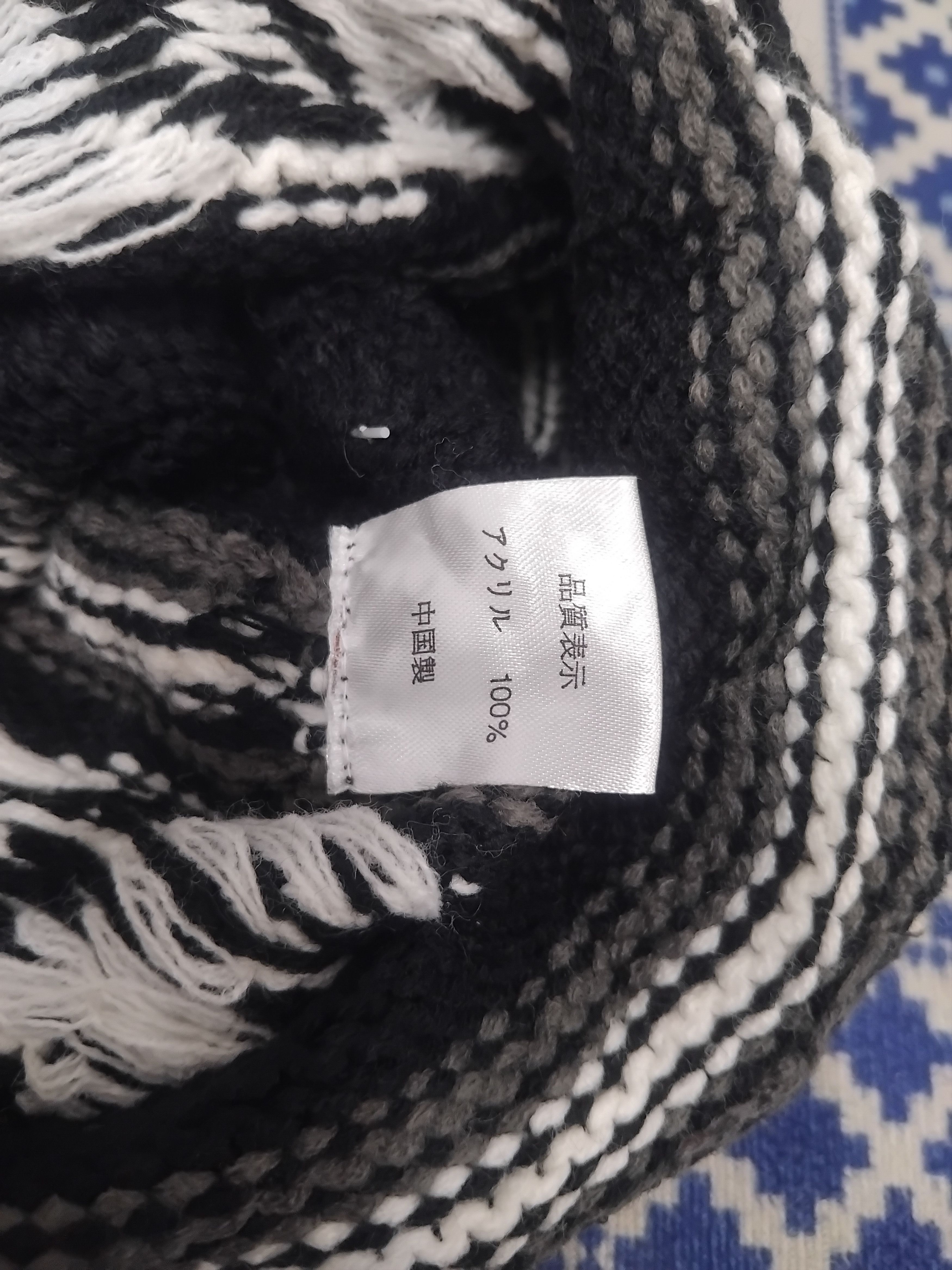 Japanese Brand Skull black white beanie Size ONE SIZE - 2 Thumbnail