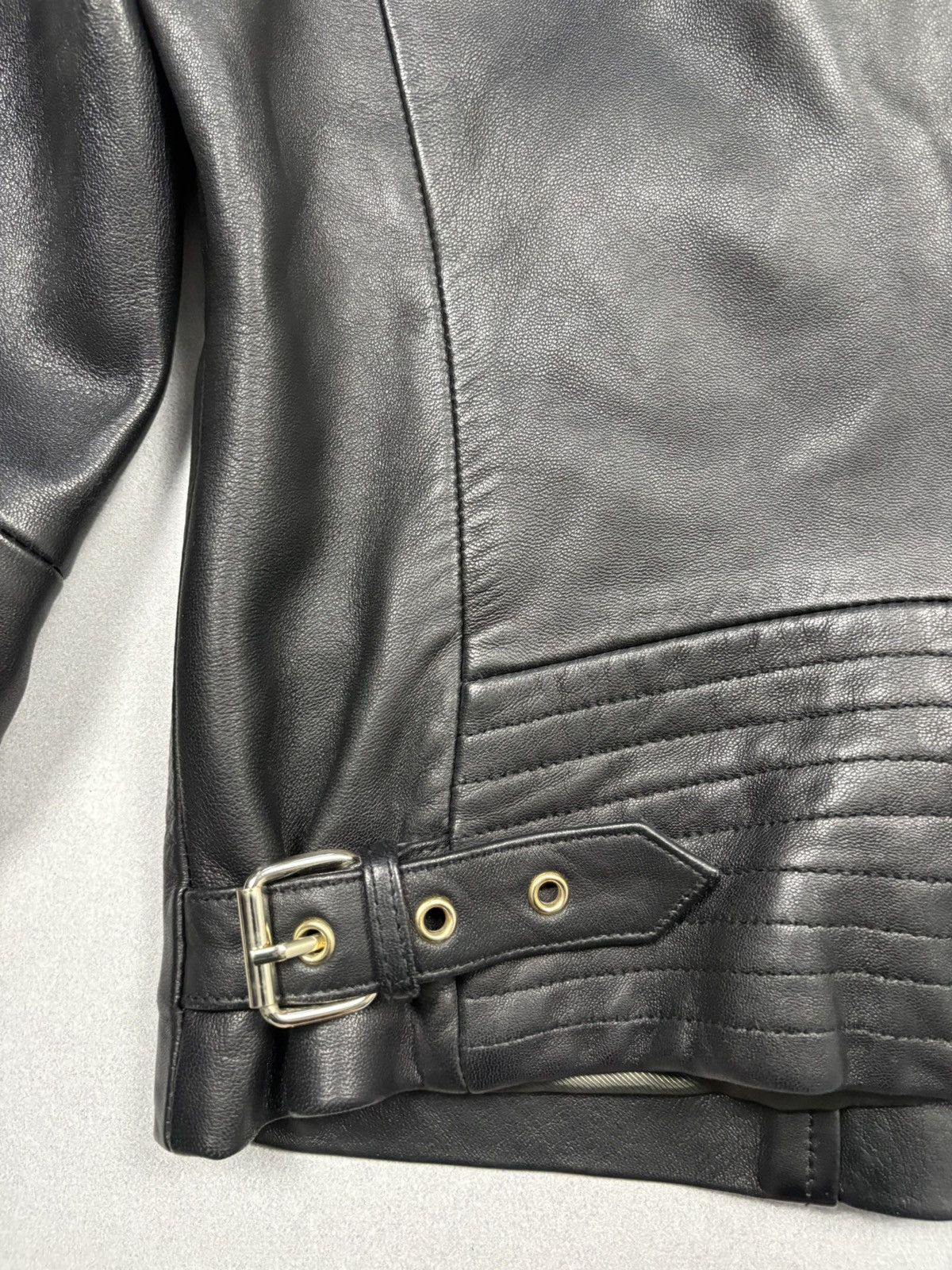 Reiss Reiss Black Leather Biker Jacket Moto Zip Jacket Sizq US 6 Size M / US 6-8 / IT 42-44 - 15 Thumbnail