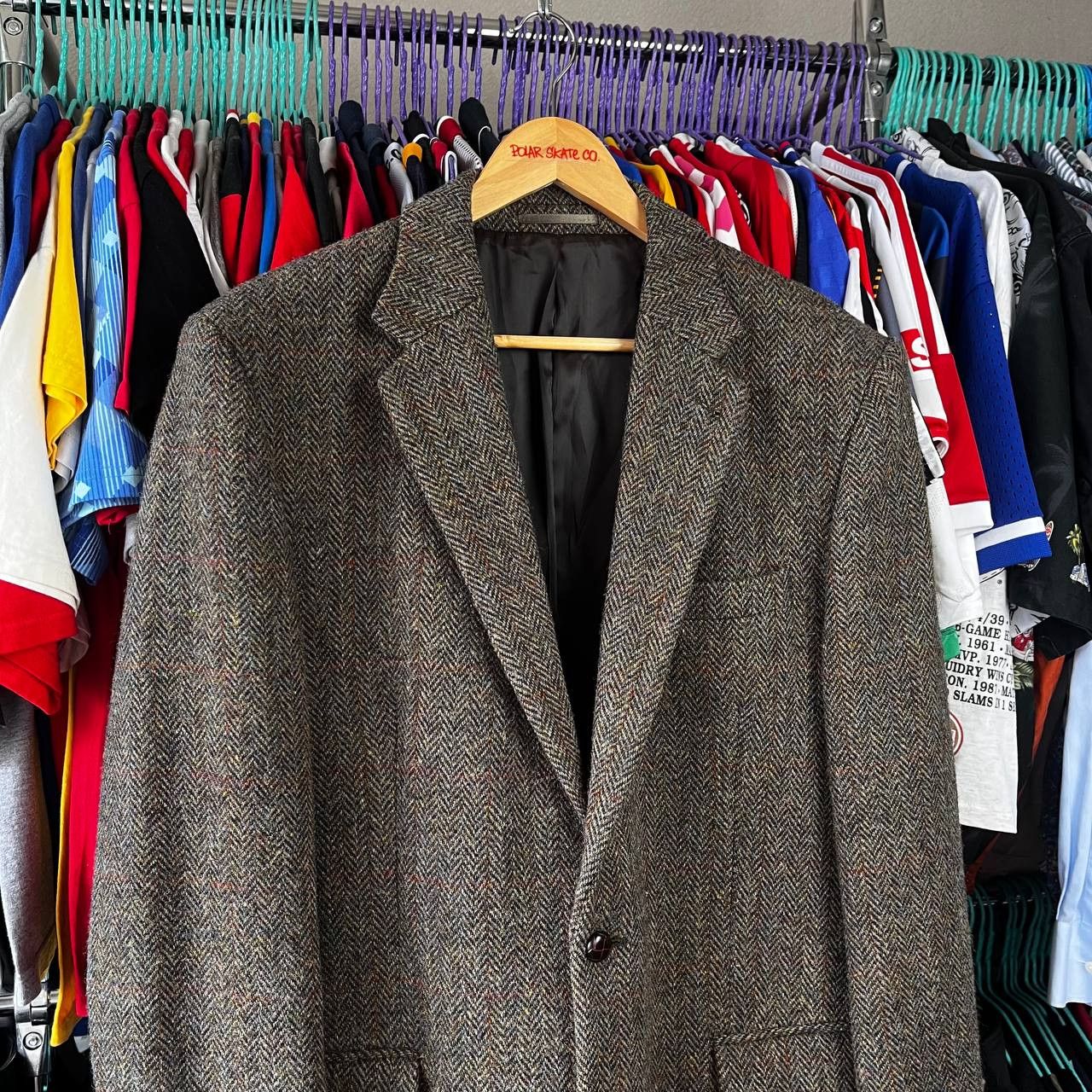 Harris Tweed Harris Tweed Herringbone Brown Wool Coat Blazer Jacket Size 42R - 2 Thumbnail