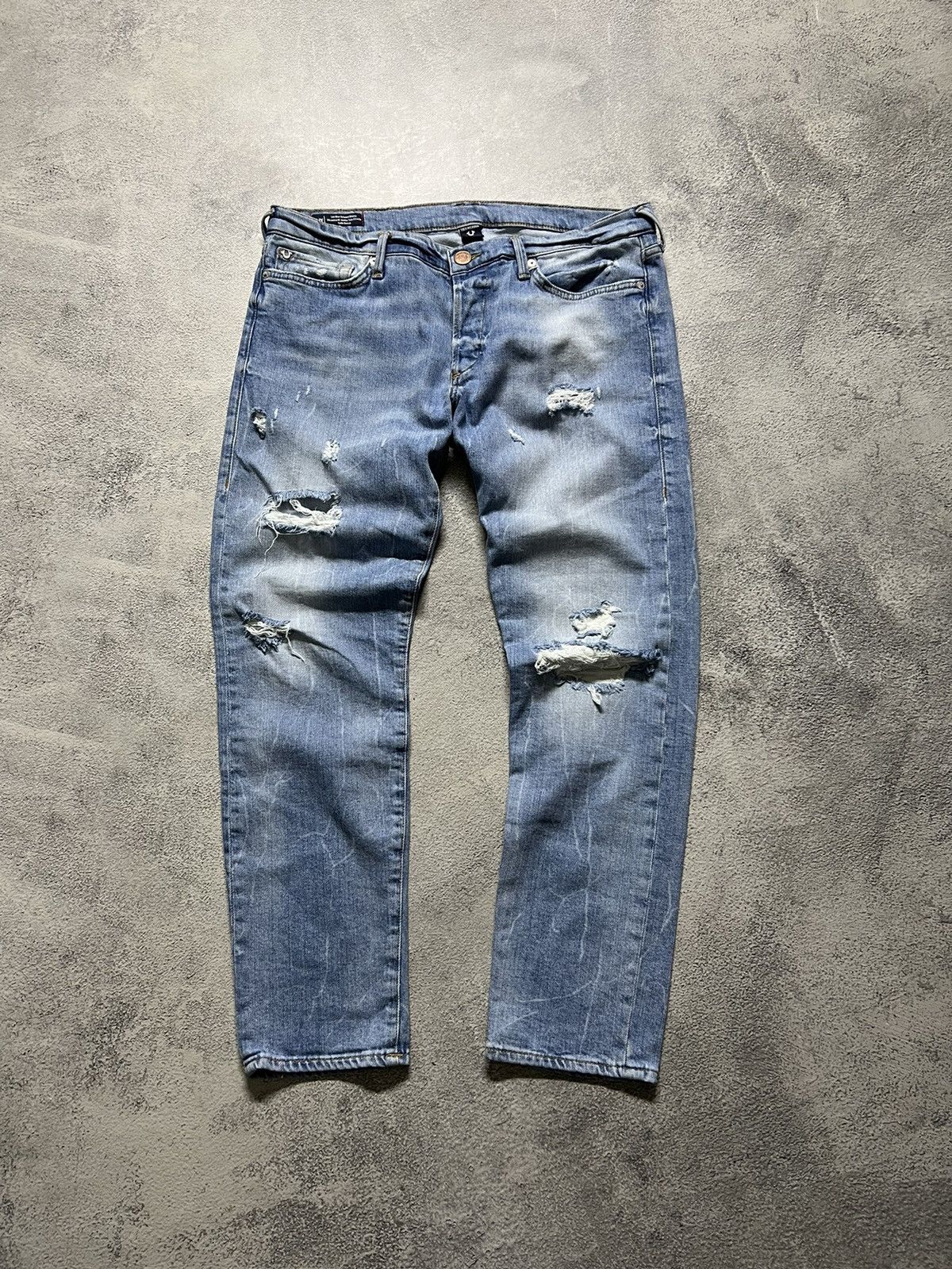 True Religion × Vintage Vintage Y2k True Religion 💙 Blue Denim Jeans 00’s Size 31" - 8 Thumbnail