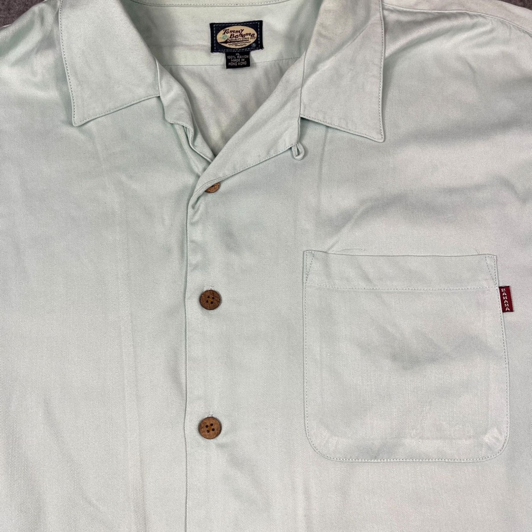 Tommy Bahama VINTAGE Tommy Bahama Shirt XL Green Embroidered Printed Garden of Courage Hong Kong Size US XL / EU 56 / 4 - 4 Thumbnail