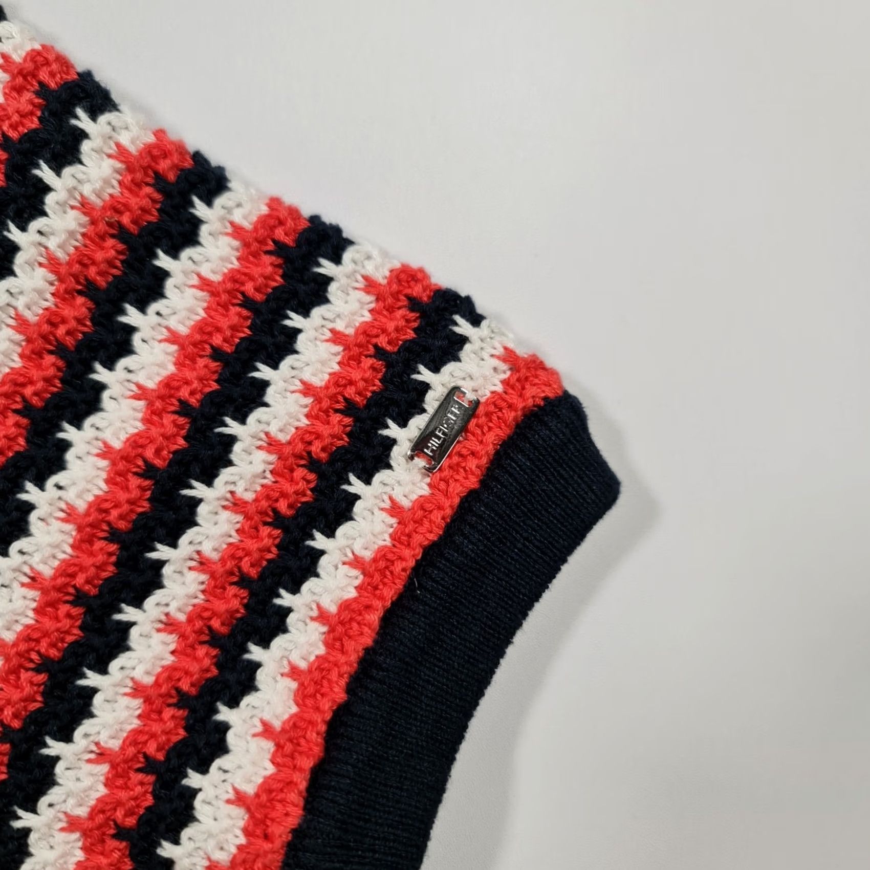 Tommy Hilfiger Tommy Hilfiger Womens Dress Red Small Knee Length Knit Crew Neck Short Sleeve Casual City Designer 100% Cotton Z Zip Size S / US 4 / IT 40 - 4 Thumbnail