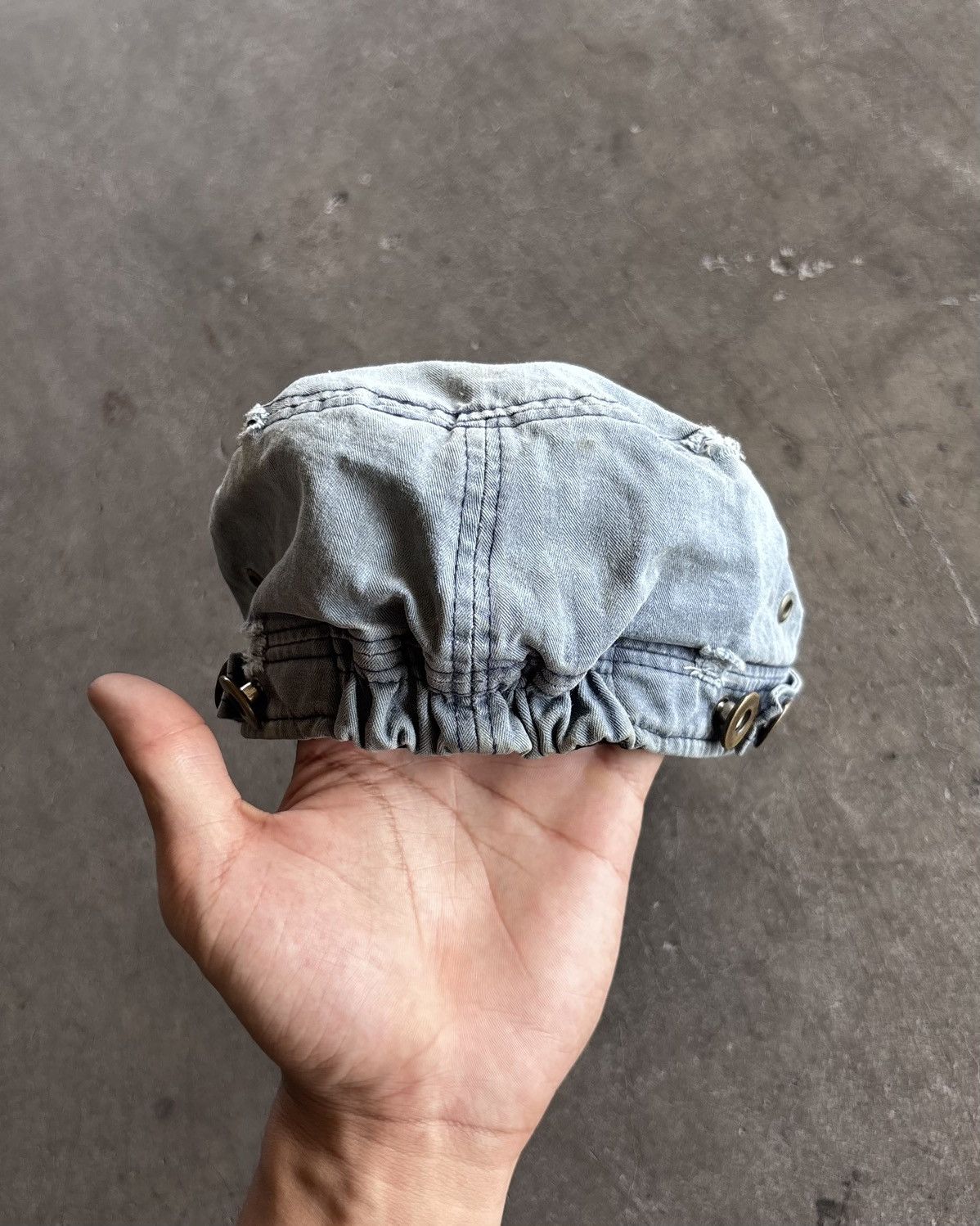 If Six Was Nine Vintage Studed Cadet Hats Distressed Faded Blue Size ONE SIZE - 4 Thumbnail