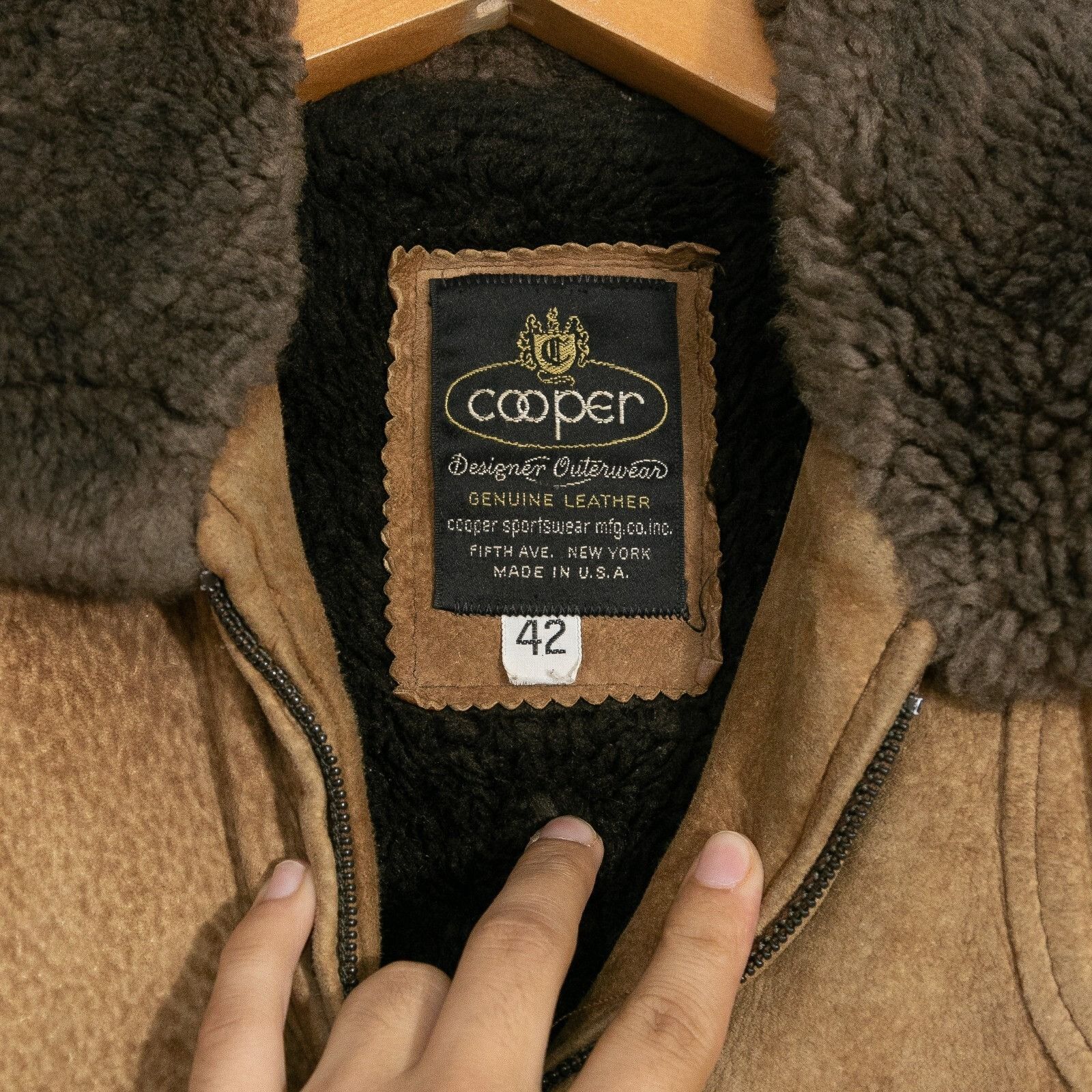 Cooper × Vintage Vintage Cooper Sheraling Zip Up Bomber Jacket Mens 42 Suede Size US M / EU 48-50 / 2 - 5 Thumbnail