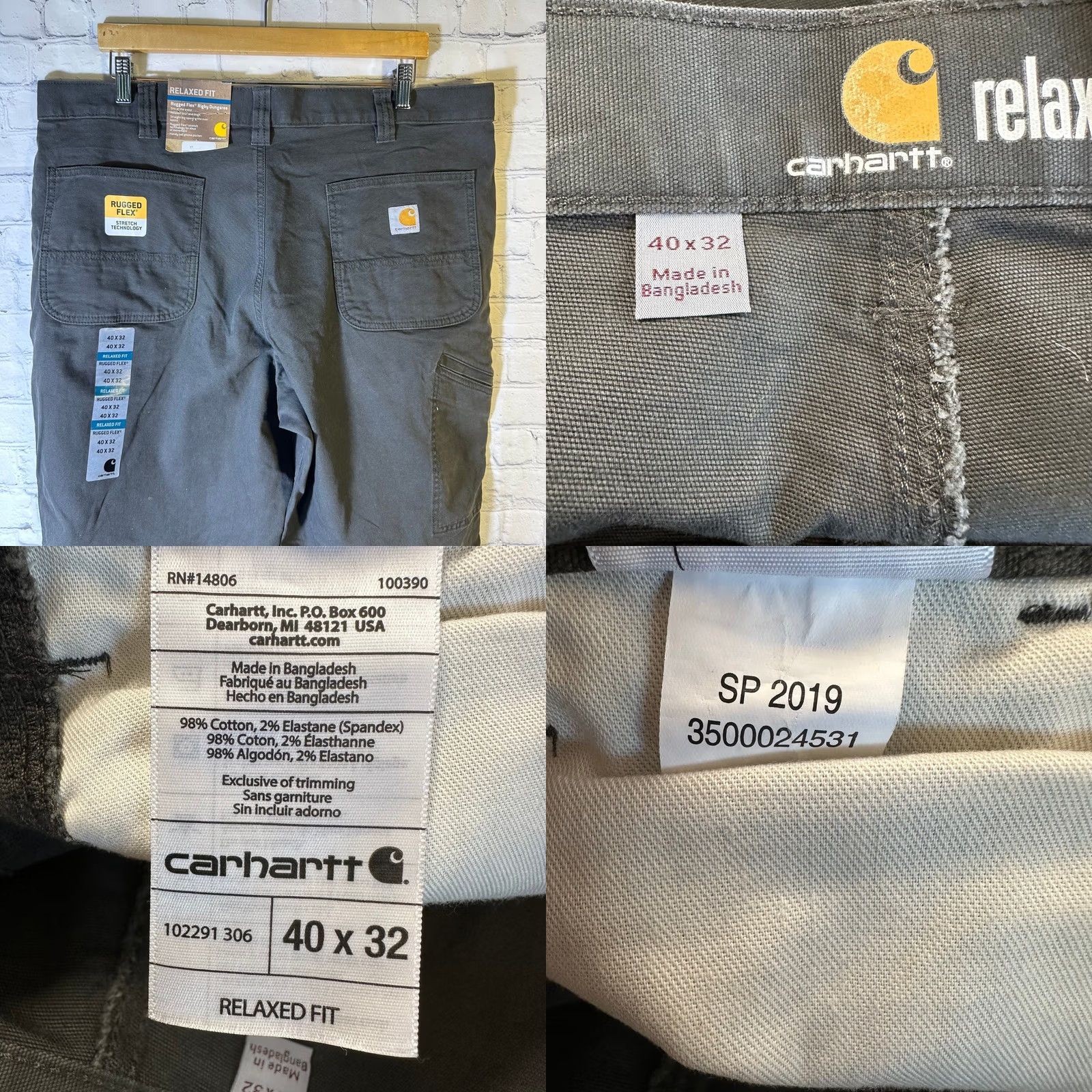 Carhartt VINTAGE Carhartt Rugged Flex Rigby Dungaree Pants Mens 40x32 Gray Size US 40 / EU 56 - 8 Thumbnail