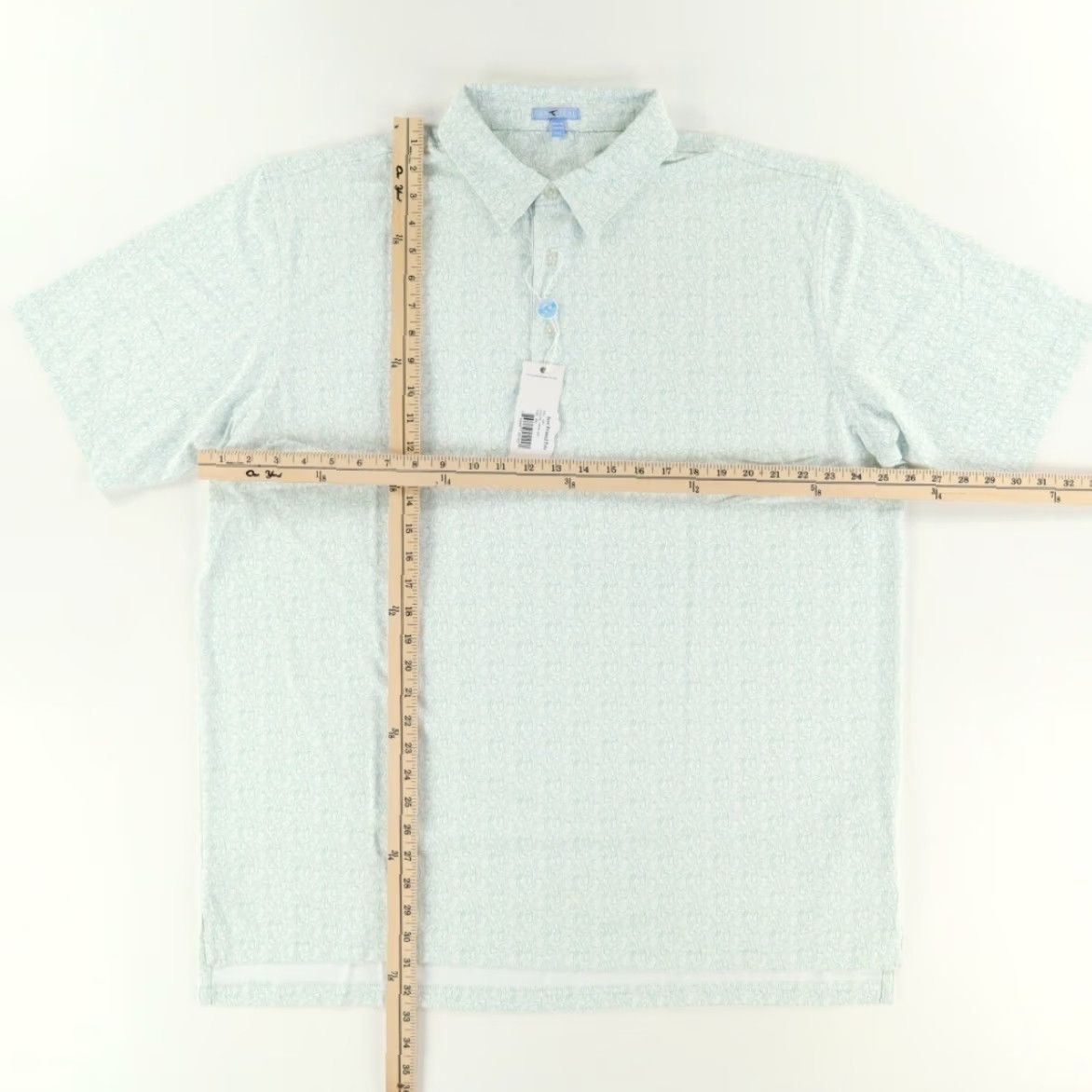 Vintage Genteal Polo Shirt Mens 2XL White Burr Printed Golf Greens All Over Print High Stretch Short Sleeve Collared Shirt Size US XXL / EU 58 / 5 - 2 Thumbnail