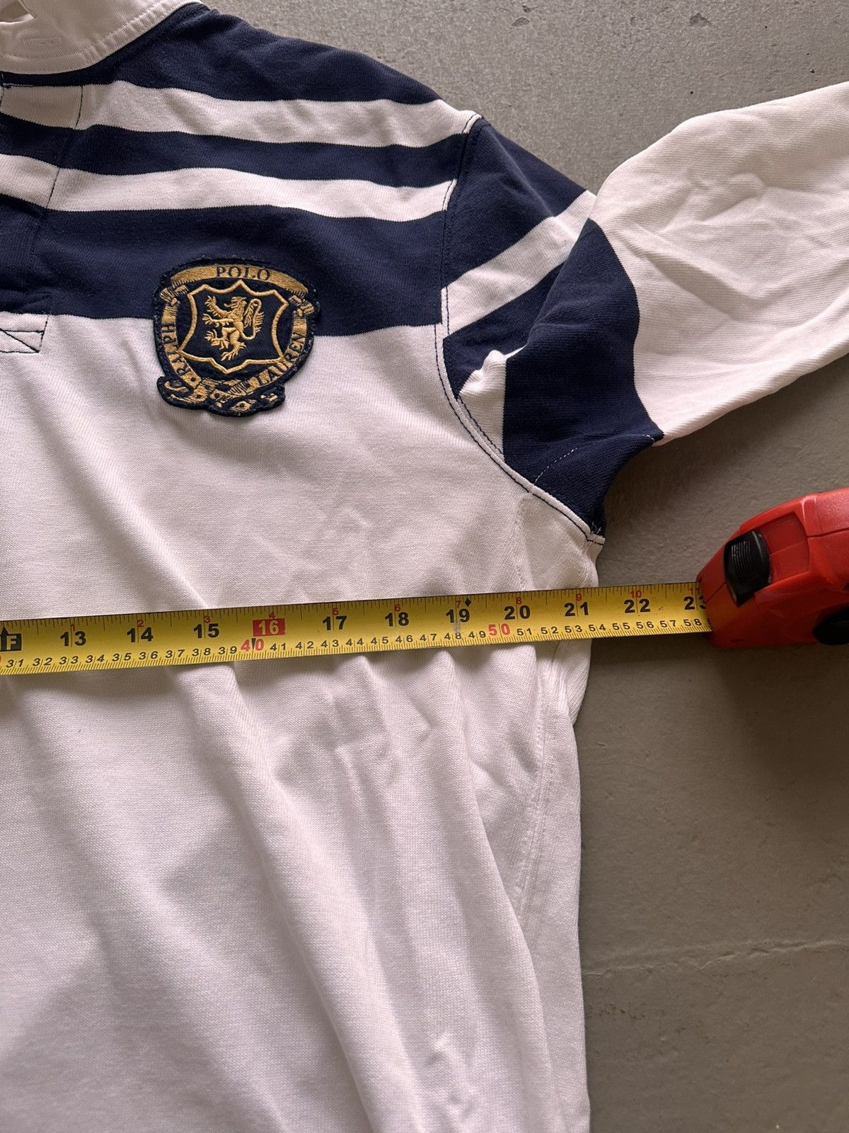 Polo Ralph Lauren Polo Ralph Lauren Rugby Shirt Blue White Embroidered Crest Size US L / EU 52-54 / 3 - 8 Thumbnail