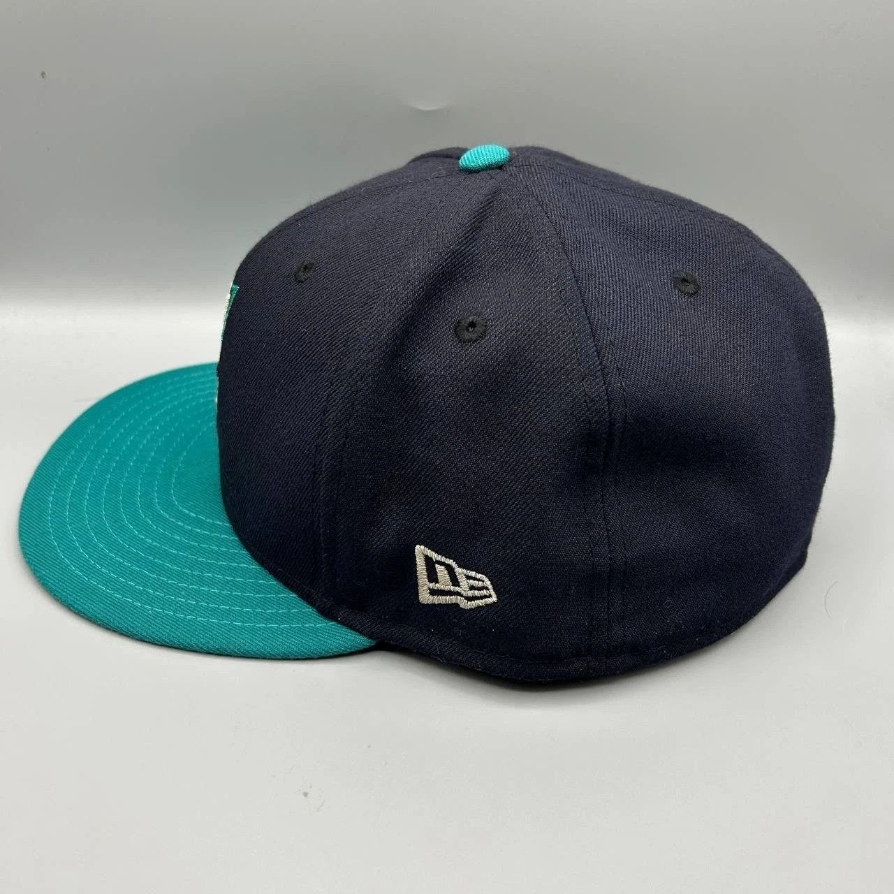 New Era Seattle Mariners Hat Men 8 Navy Blue MLB Embroidered Fitted Size ONE SIZE - 6 Thumbnail