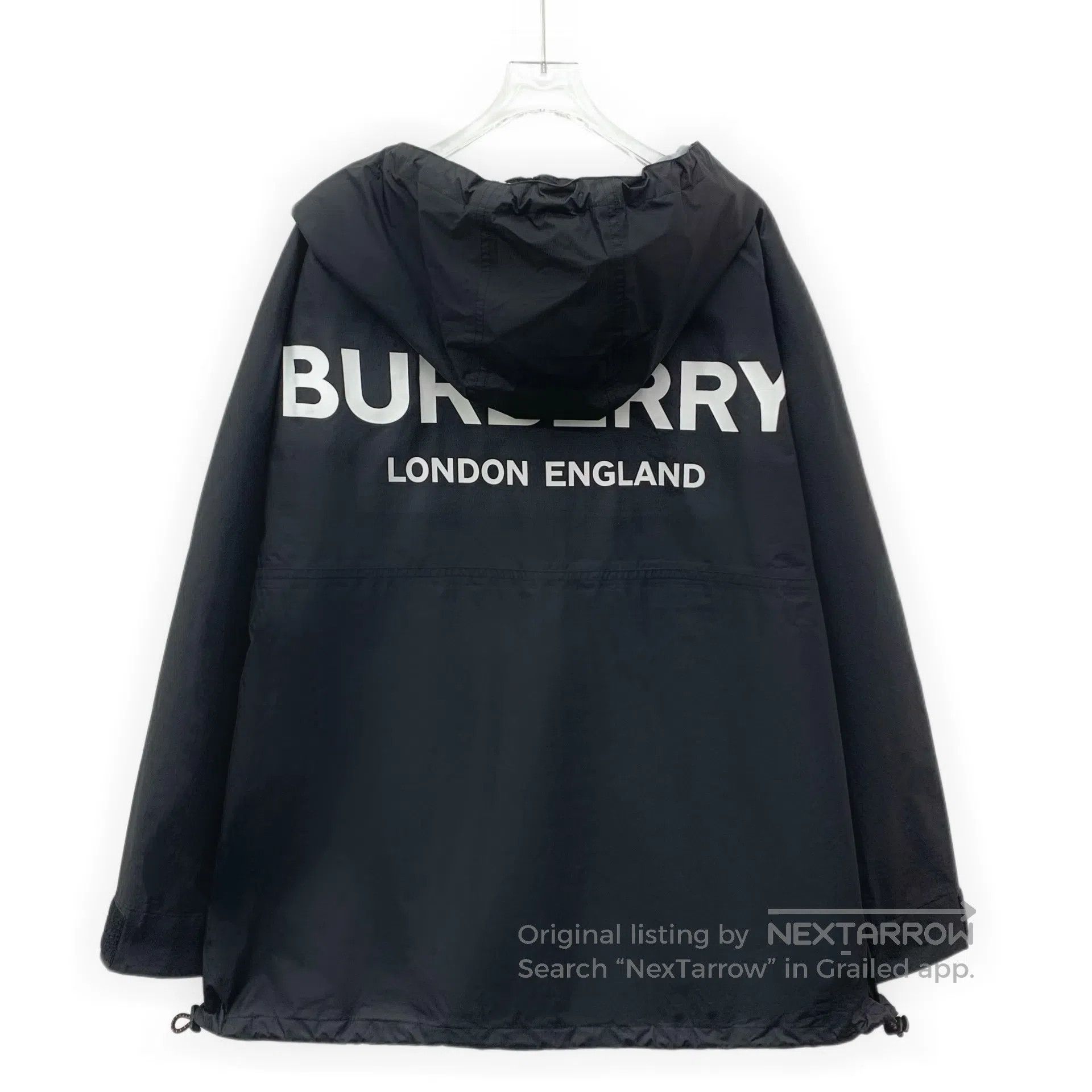 Burberry Burberry Black logo lettering print hooded half-zip long-s Size US L / EU 52-54 / 3 - 2 Thumbnail