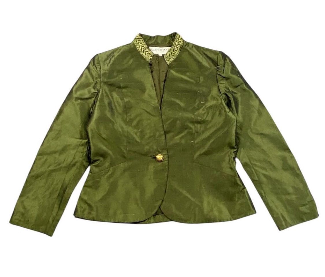 Givenchy × Vintage Vintage Givenchy Silk Blazer Rare Design Size M / US 6-8 / IT 42-44 - 1 Thumbnail