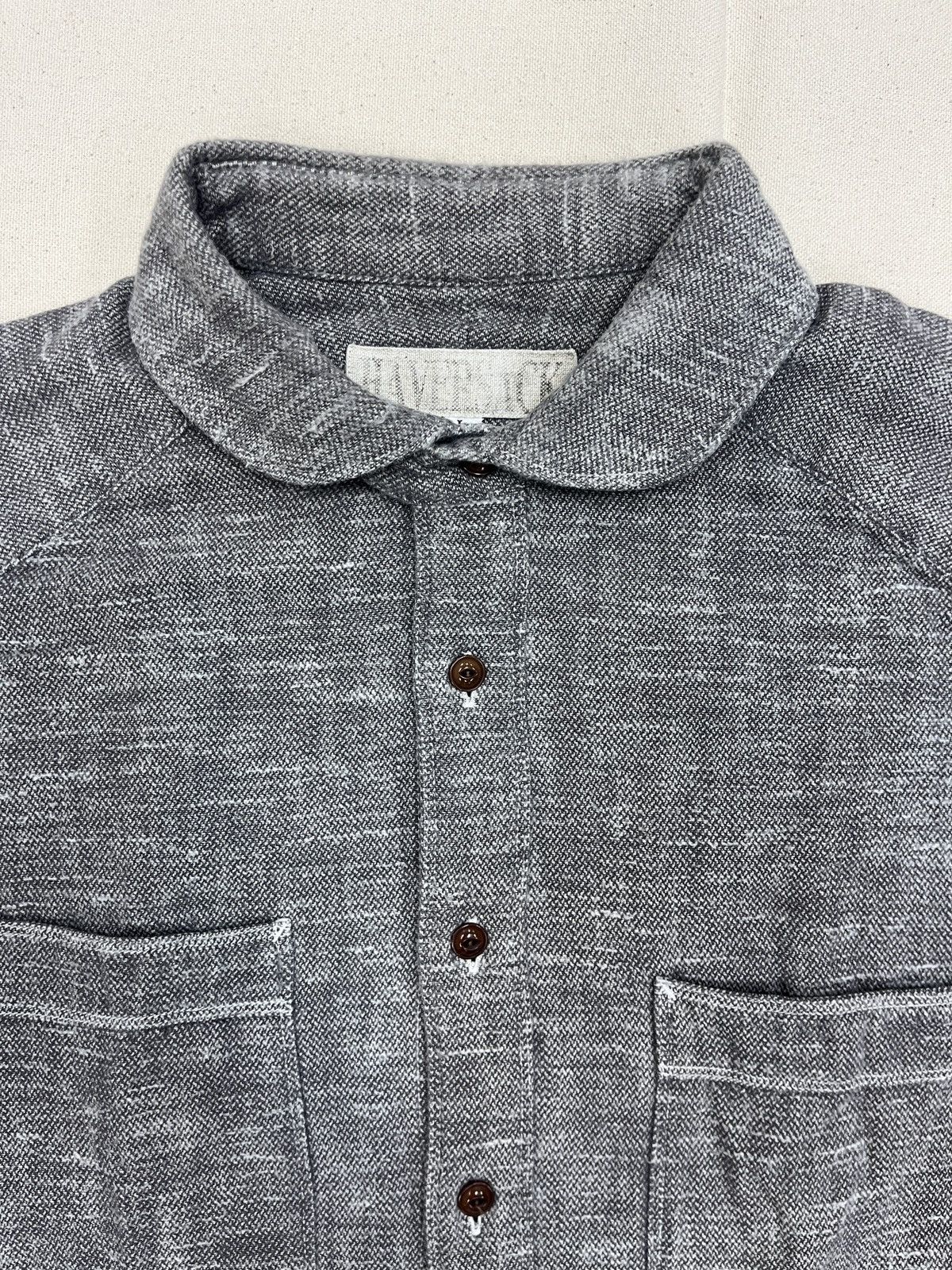 Haversack HAVERSACK Japan Round Collar Textured Cotton Shirt Gray L Size US L / EU 52-54 / 3 - 1 Thumbnail