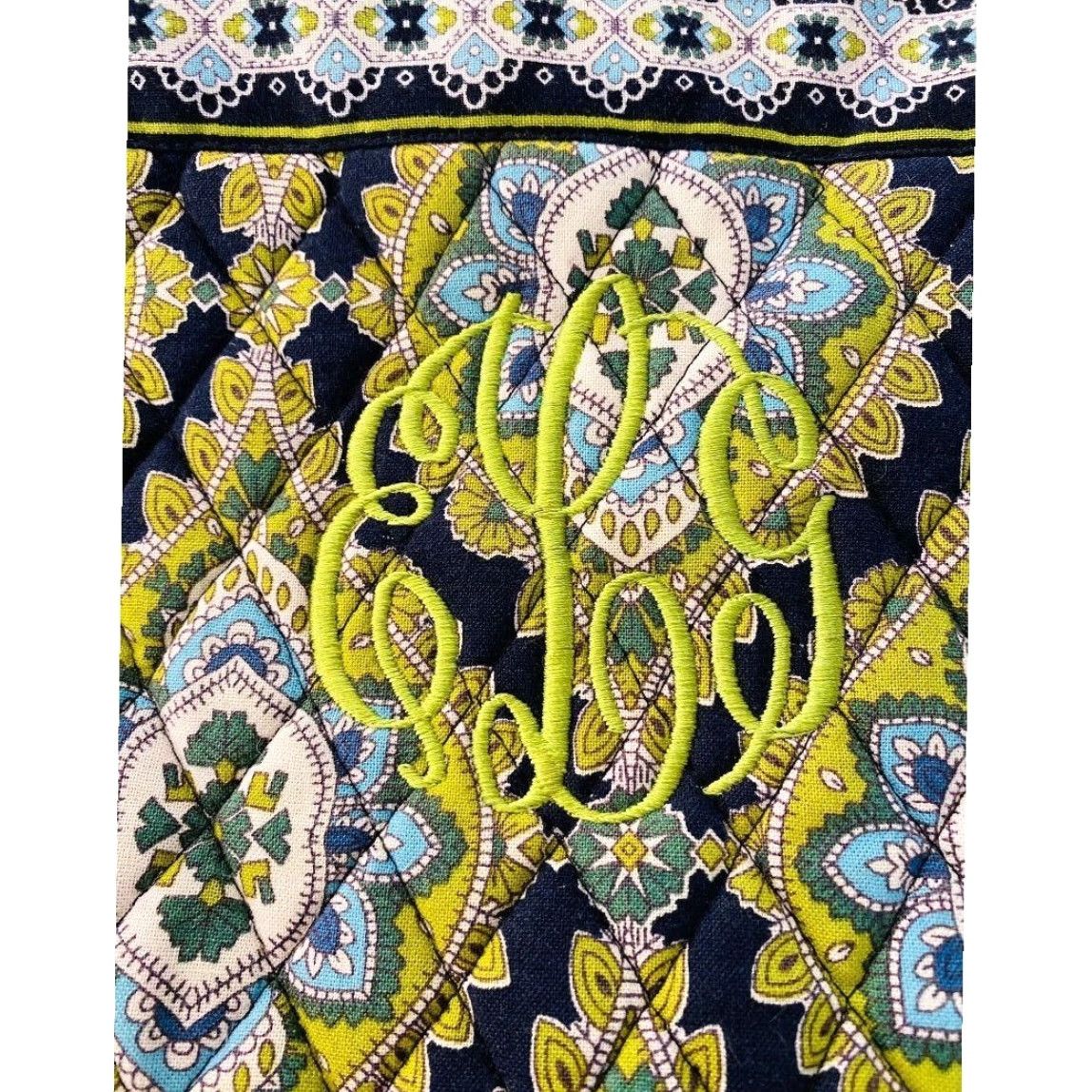 Vera Bradley Vera Bradley Cambridge Laptop Sleeve Tote Bag Monogrammed "ELG" 11" h x 14" w x 1" d Multicolor Cotton Blend Laptop Bag Women Monogrammed ELG Size ONE SIZE - 4 Thumbnail