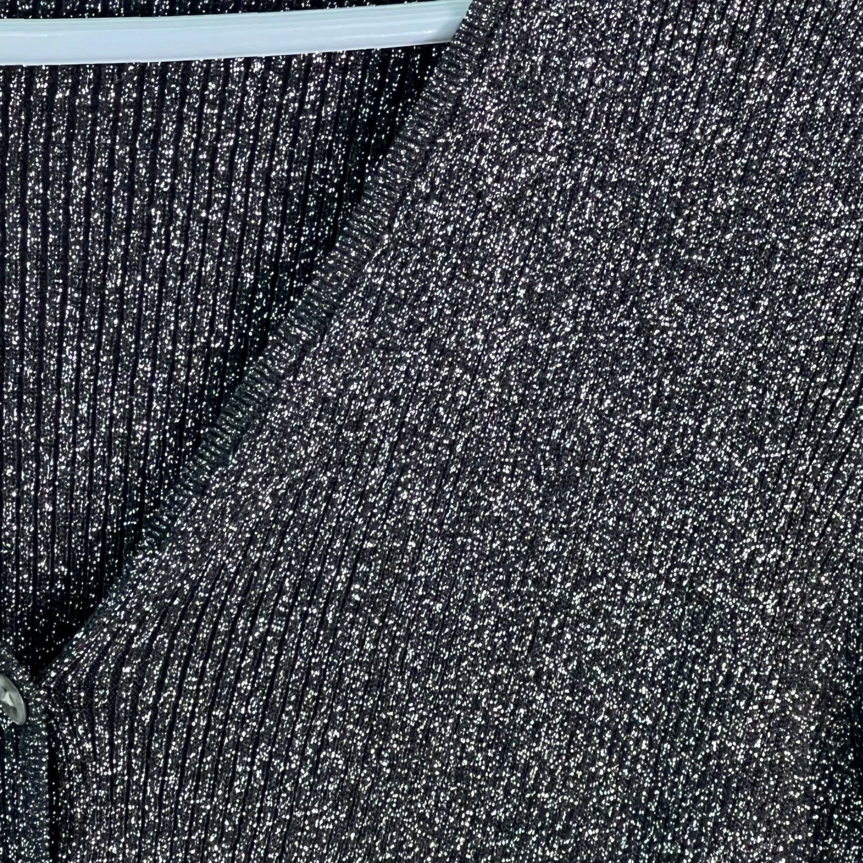 Vintage Casual Corner Womens Cardigan XL Long Sleeves Stretch Black Textured Sweater Size XL / US 12-14 / IT 48-50 - 4 Thumbnail