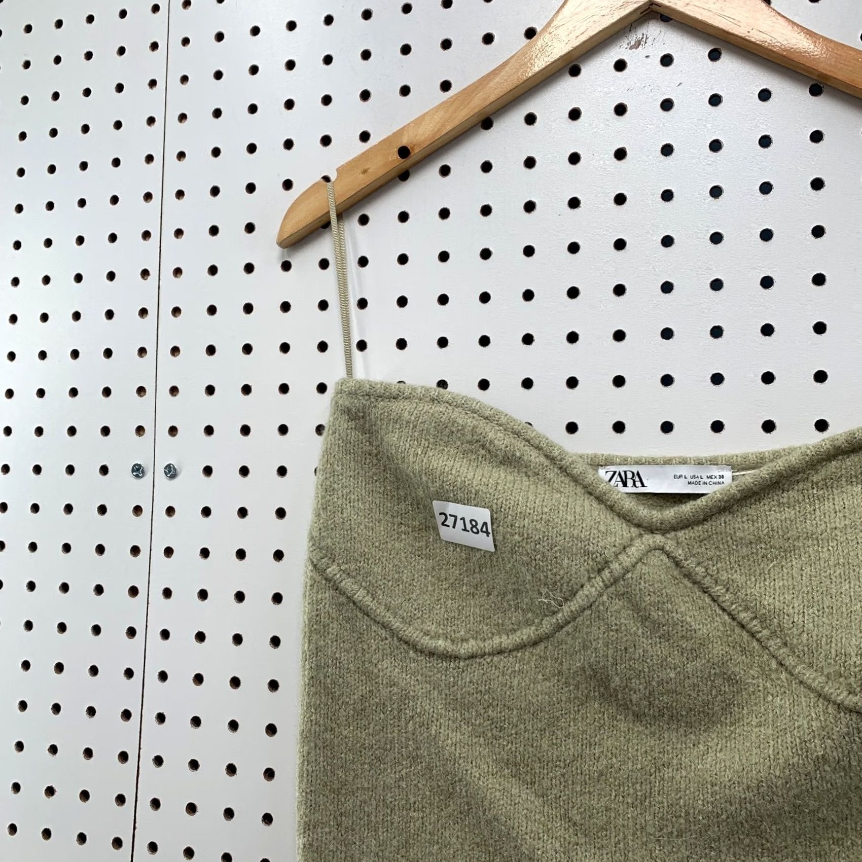 Zara Zara Wool Blend Tank Crop Top Womens Large Beige 16" Width Size L / US 10 / IT 46 - 6 Thumbnail