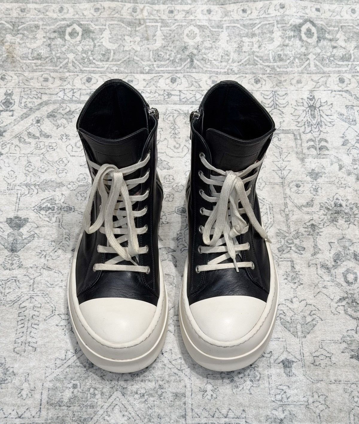 Rick Owens Rick Owens Mainline Leather High-Top Converse, Thick Sole Size US 7 / EU 40 - 1 Thumbnail