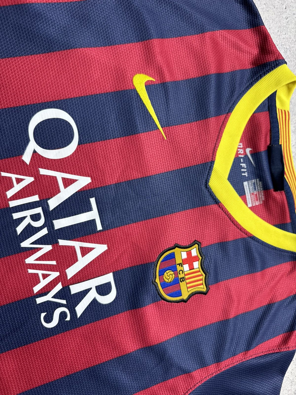 Nike Nike FC Barcelona 2013/2014 Vintage Soccer Jersey Drill Size US S / EU 44-46 / 1 - 4 Thumbnail