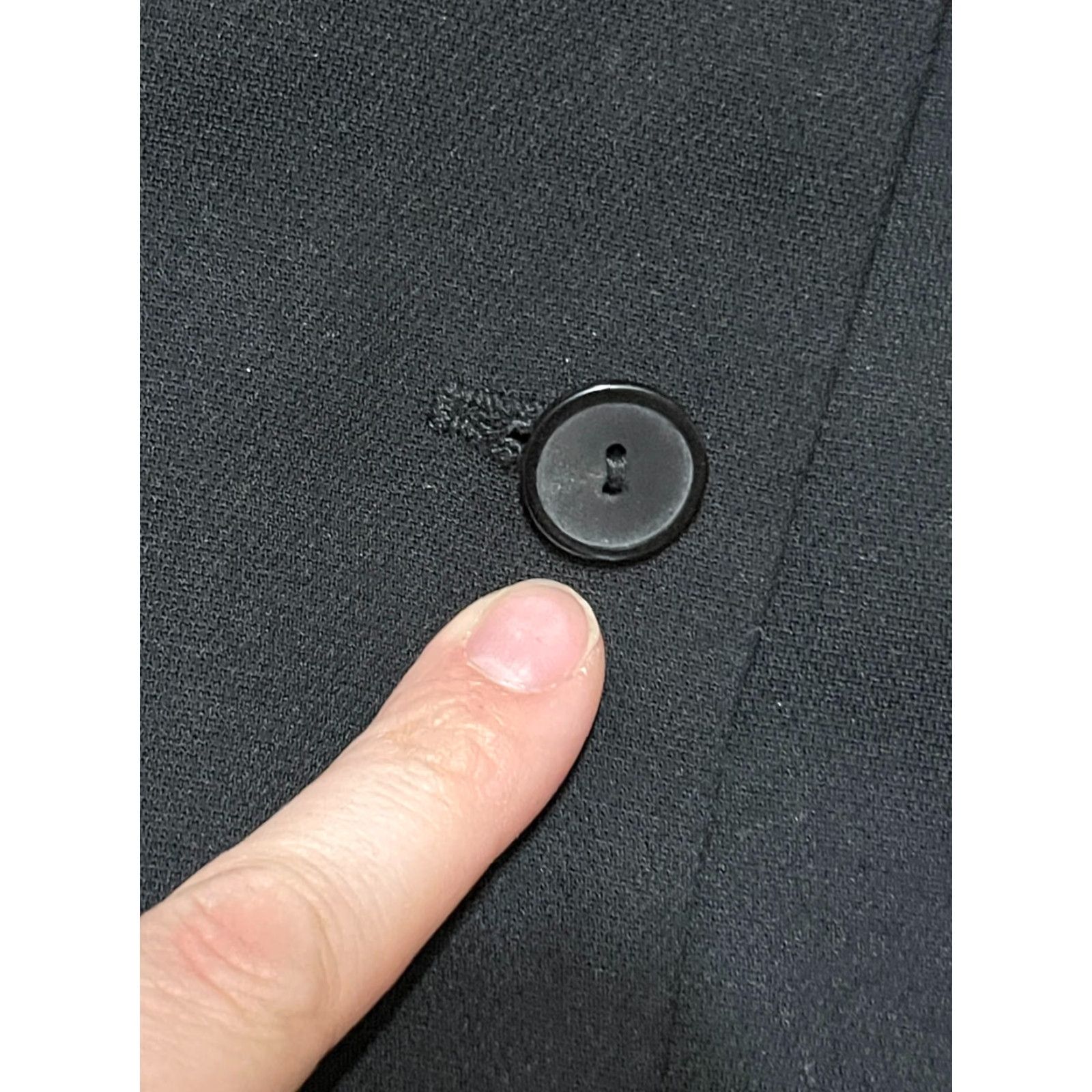 Vintage Norton McNaughton Blazer Women's 8P Petite Black Padded Shoulder Jacket, Regular Fit, Long Sleeve, Solid Polyester, Casual, Fall Spring Summer, Adults Size M / US 6-8 / IT 42-44 - 3 Thumbnail