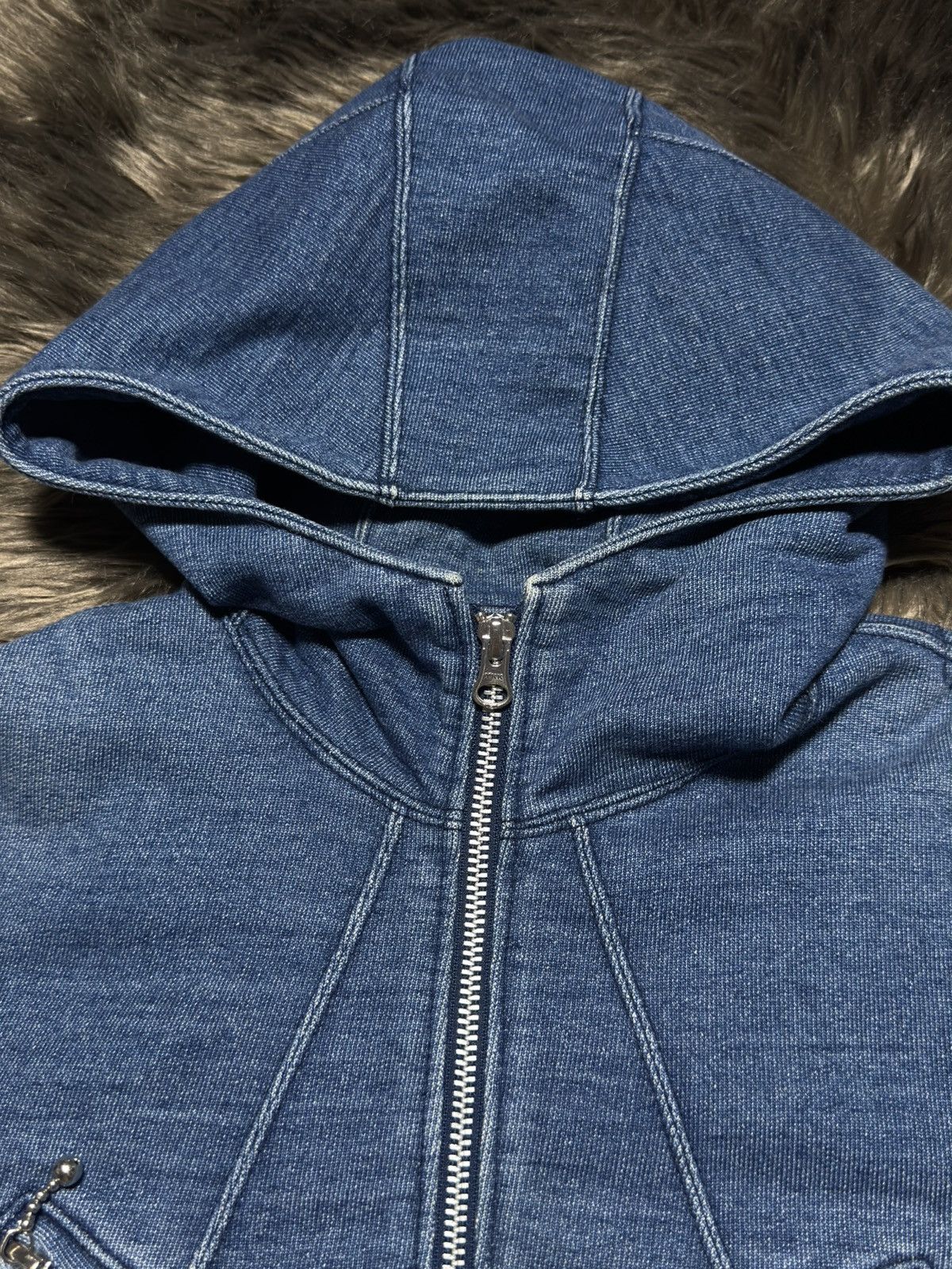 Junya Watanabe AD19 Diagonal Zip Denim Hoodie Size US S / EU 44-46 / 1 - 5 Thumbnail