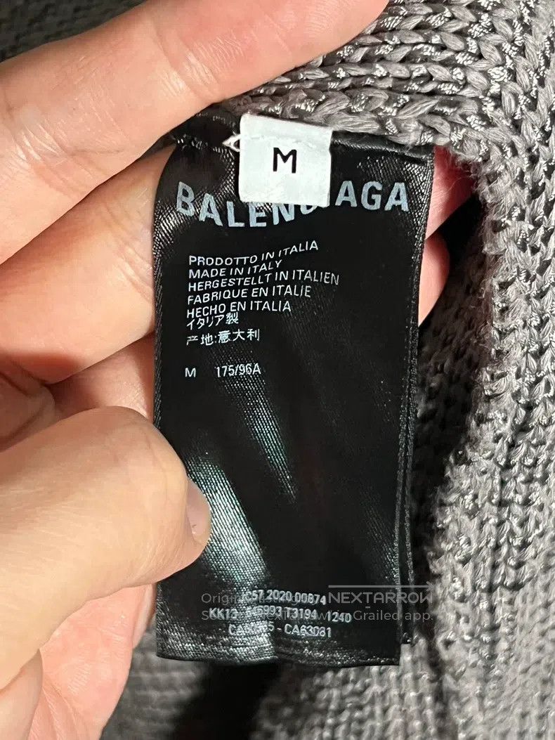 Balenciaga Balenciaga Gray Jacquard Knit Logo Sweater Size US M / EU 48-50 / 2 - 5 Thumbnail