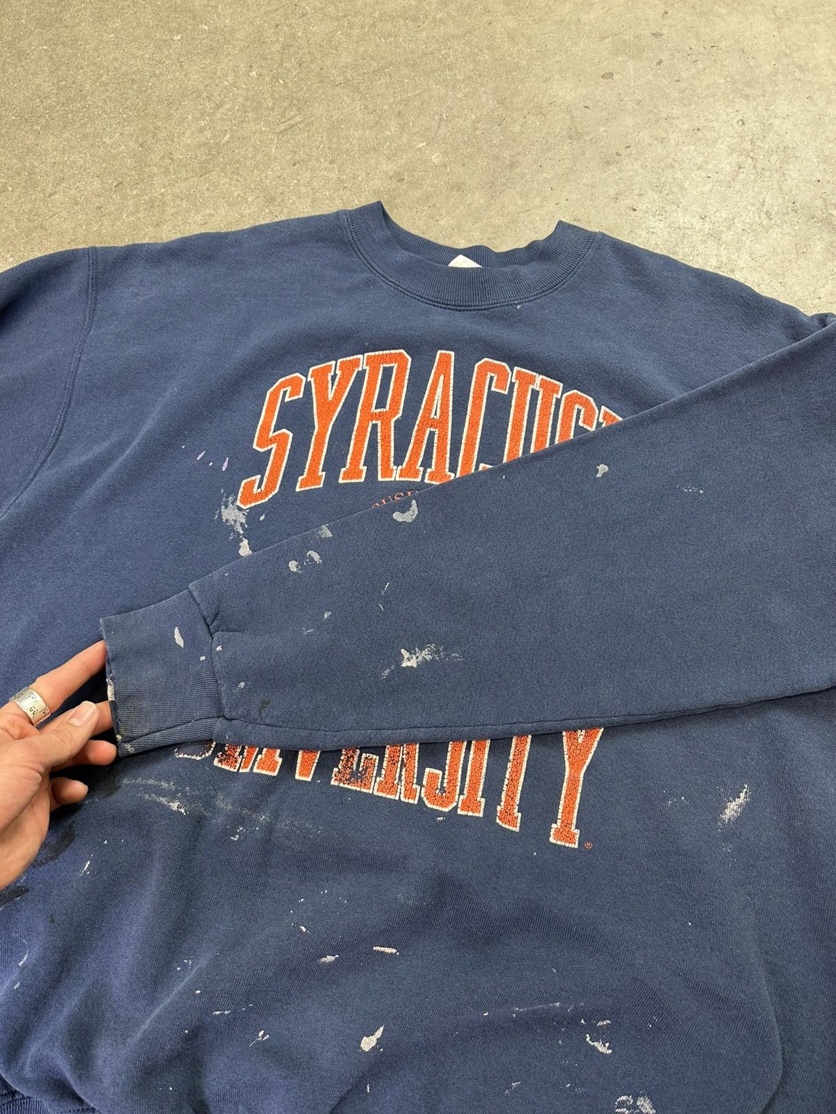 Vintage vintage 90s syracuse university painter collegiate crewneck Size US XL / EU 56 / 4 - 11 Thumbnail