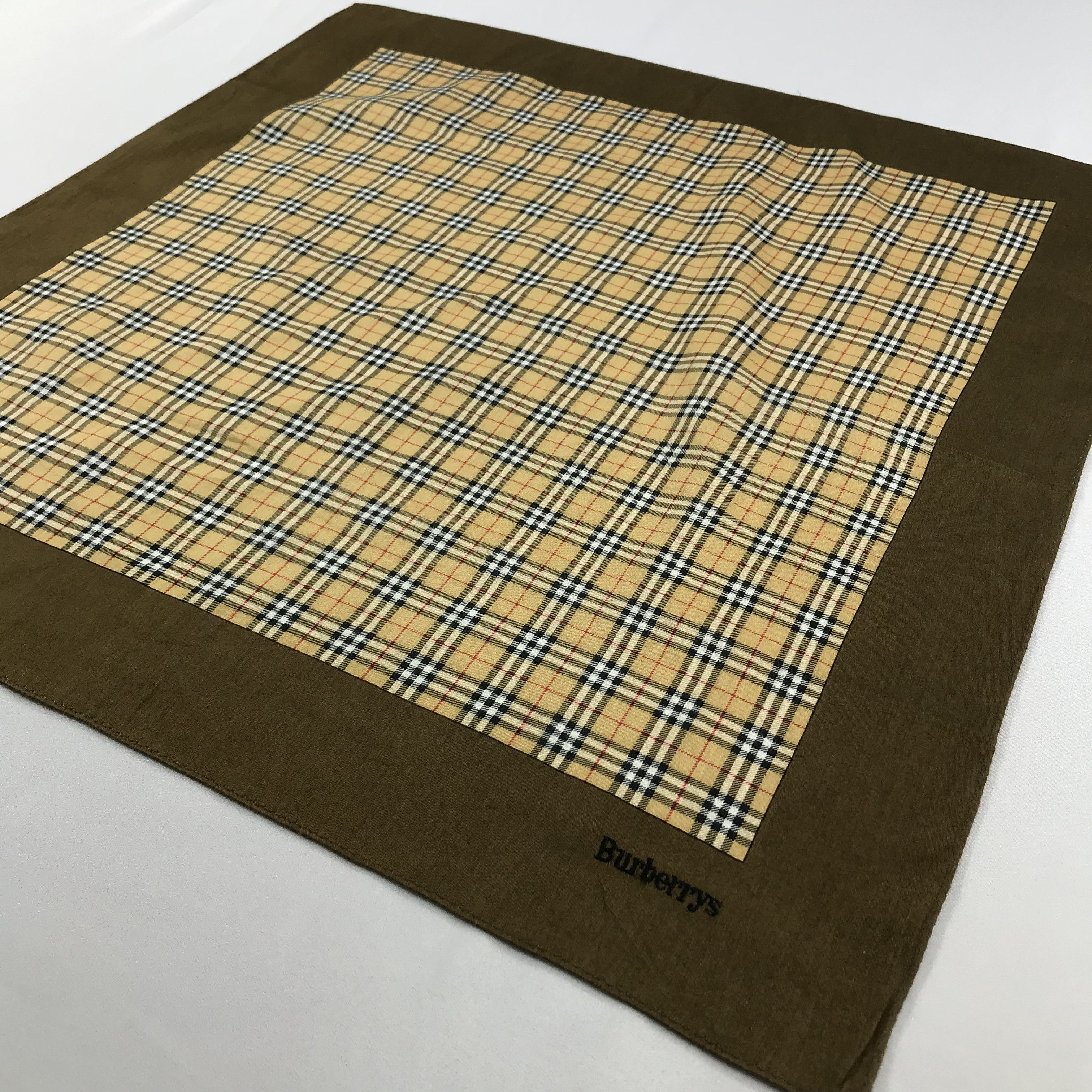Burberry × Vintage Burberry Bandana / Handkerchief / Neckerchief - S2327 Size ONE SIZE - 2 Thumbnail
