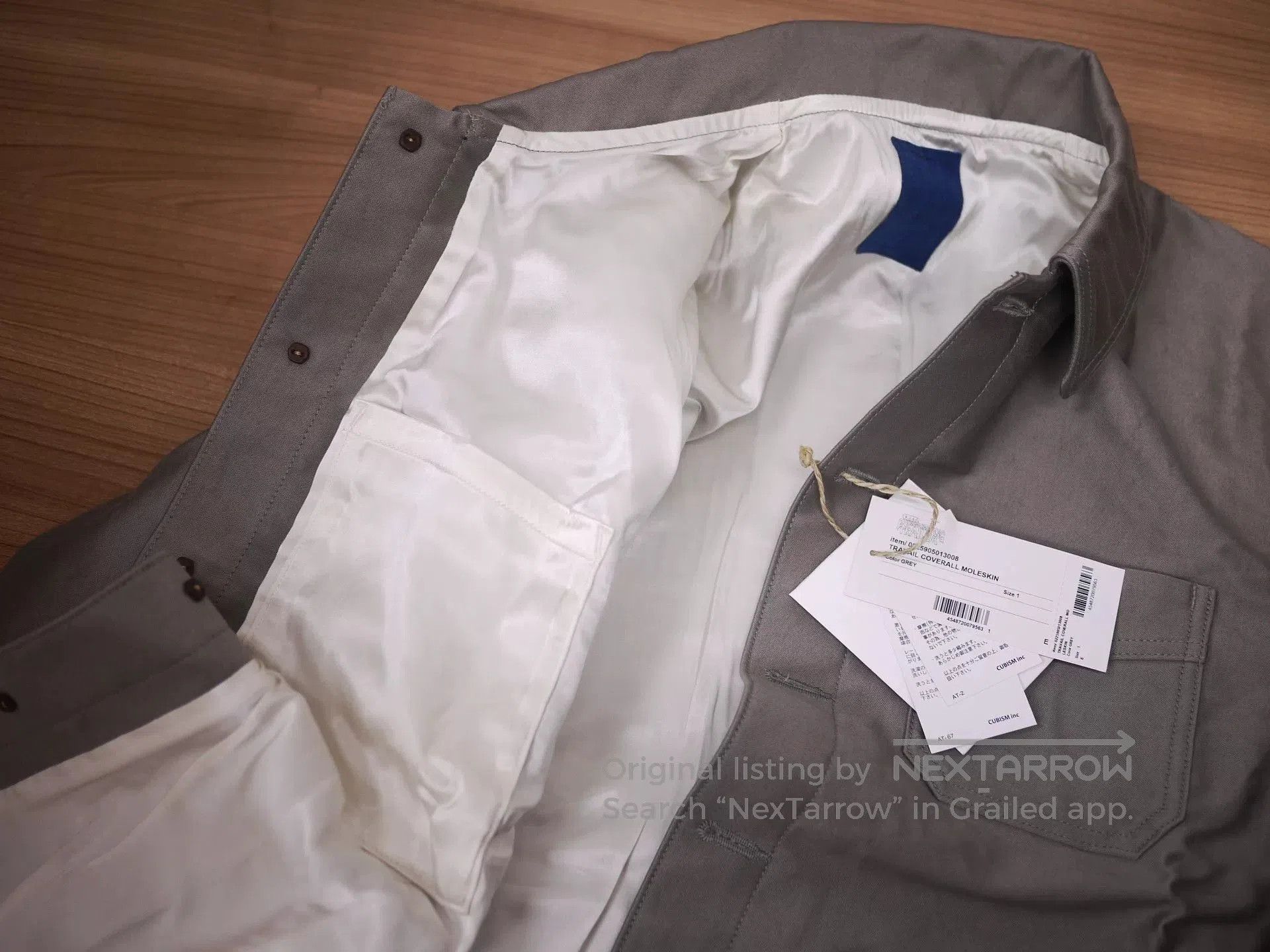 Visvim VISVIM TRAVAIL COVERALL MOLESKIN GREY. Size US S / EU 44-46 / 1 - 6 Thumbnail