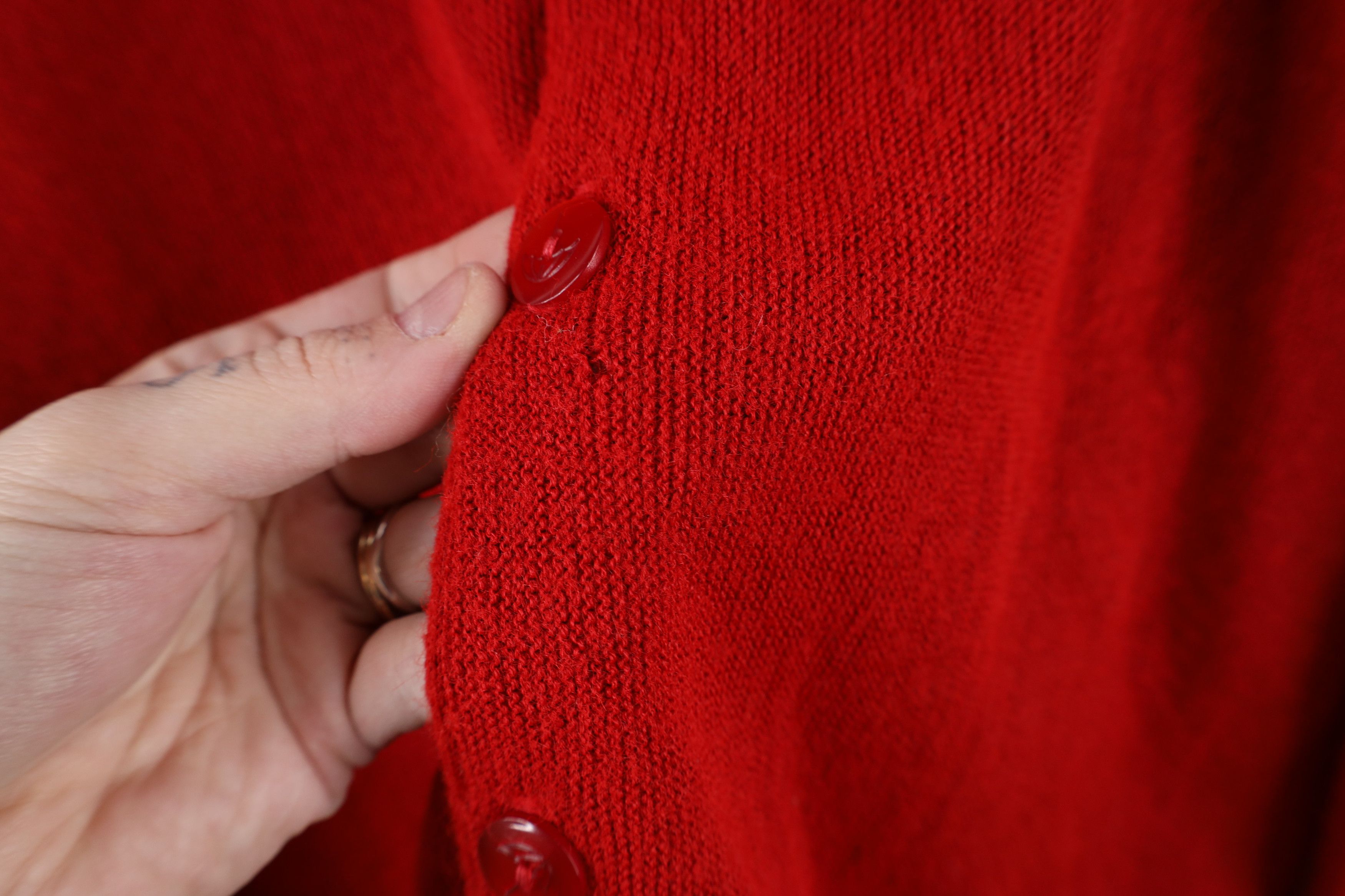 Vintage Vintage 70s Streetwear Faded Blank Knit Cardigan Sweater USA Size US L / EU 52-54 / 3 - 4 Thumbnail