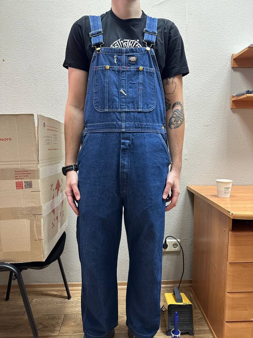 Dickies × Vintage Dickies vintage workwear denim bib overall size 34 x 32 blue Size US 34 / EU 50 - 16 Thumbnail