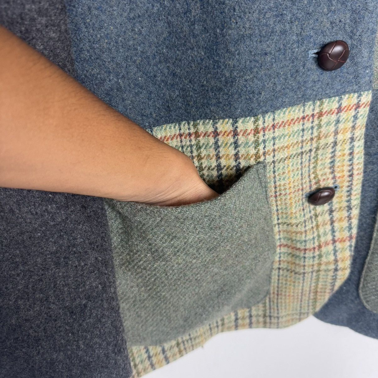 Japanese Brand Japanese Patchwork Wool Blazer Size 42R - 9 Thumbnail