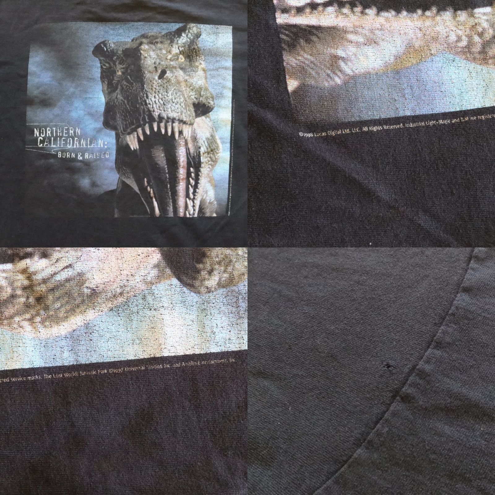 Fruit Of The Loom VINTAGE The Lost World Industrial Light & Magic Lucas Arts Tee Tshirt - Black - L - Mens - T-Shirt Size US L / EU 52-54 / 3 - 10 Thumbnail