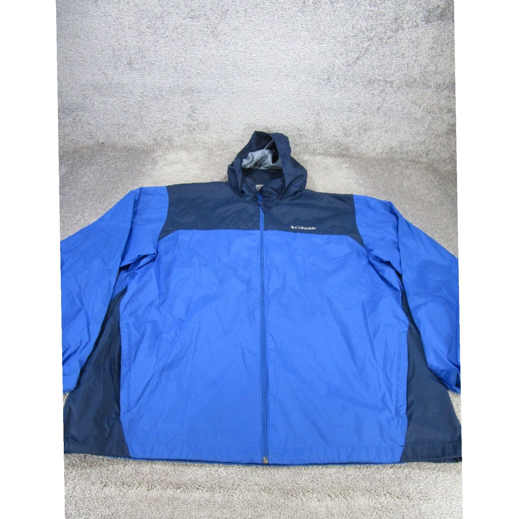 Columbia Mens 2XL Glennaker Lake Blue Hooded Windbreaker Jacket