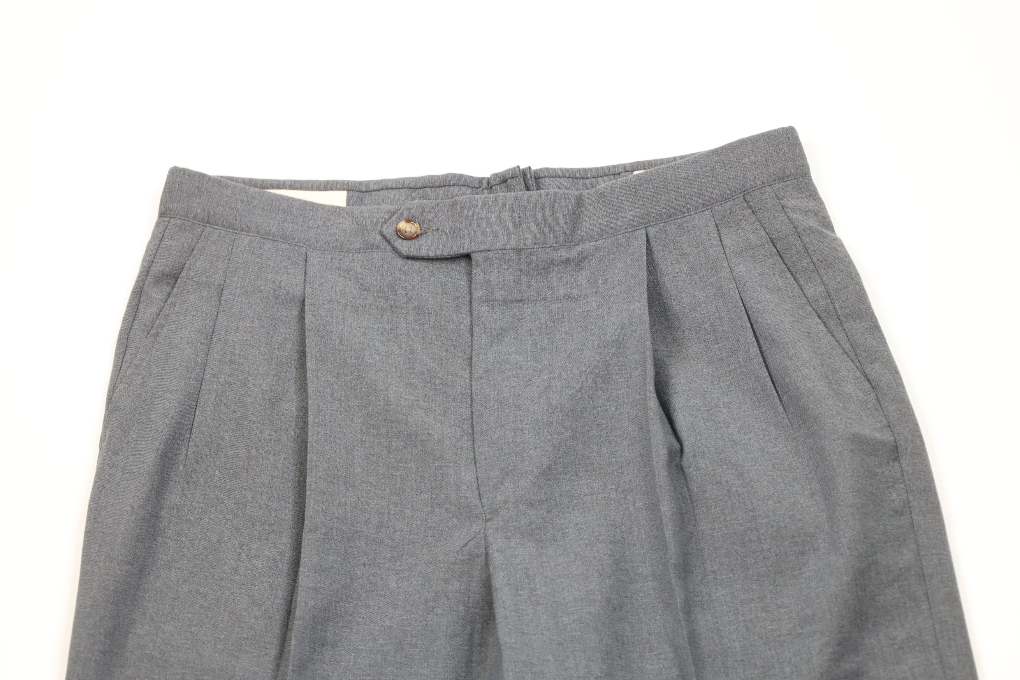 Vintage Vintage 70s Streetwear Knit Wide Leg Chino Pants Gray USA Size US 34 / EU 50 - 2 Thumbnail