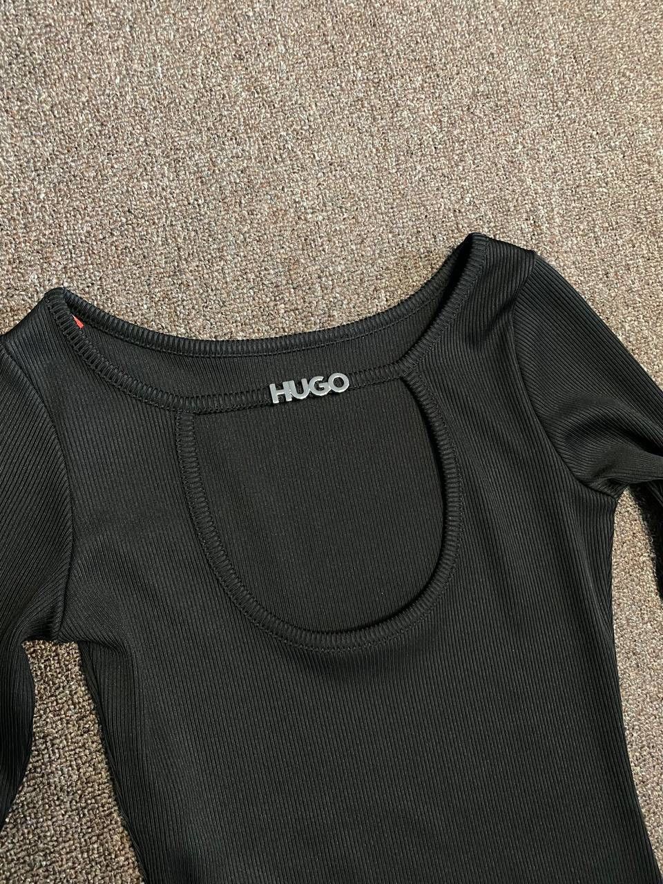 Hugo Boss HUGO Ribbed Long Sleeve Dress Size XS / US 0-2 / IT 36-38 - 2 Thumbnail