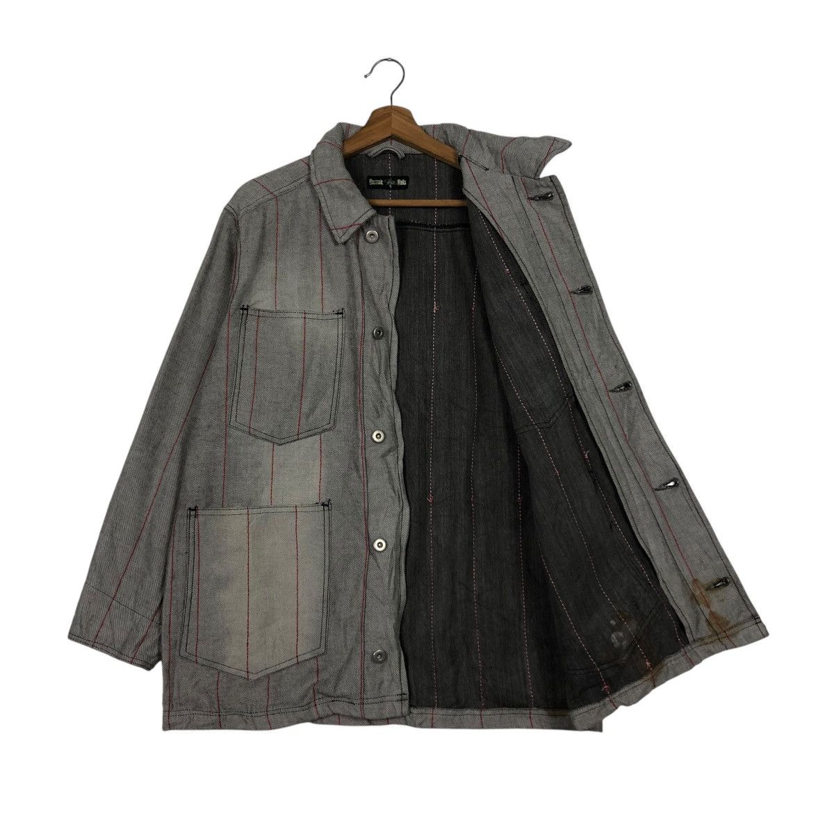 Japanese Brand VINTAGE HICKORY CHORE STRIPED JACKET ELECTRONIC ISSEYMIYAKE Size US L / EU 52-54 / 3 - 13 Thumbnail