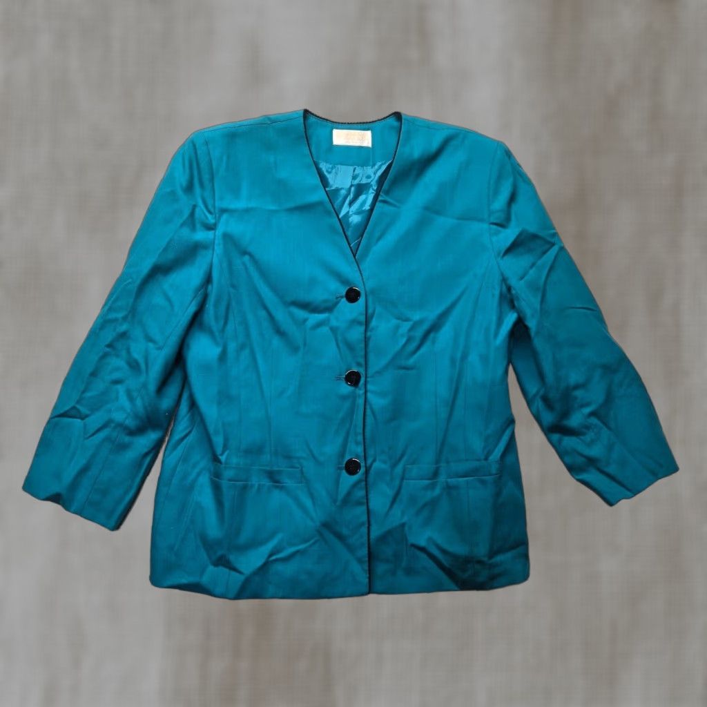 Pendleton VINTAGE Pendleton Blazer Jacket Women's M Medium Blue Wool Button Casual 90s Womens Size M / US 6-8 / IT 42-44 - 1 Thumbnail
