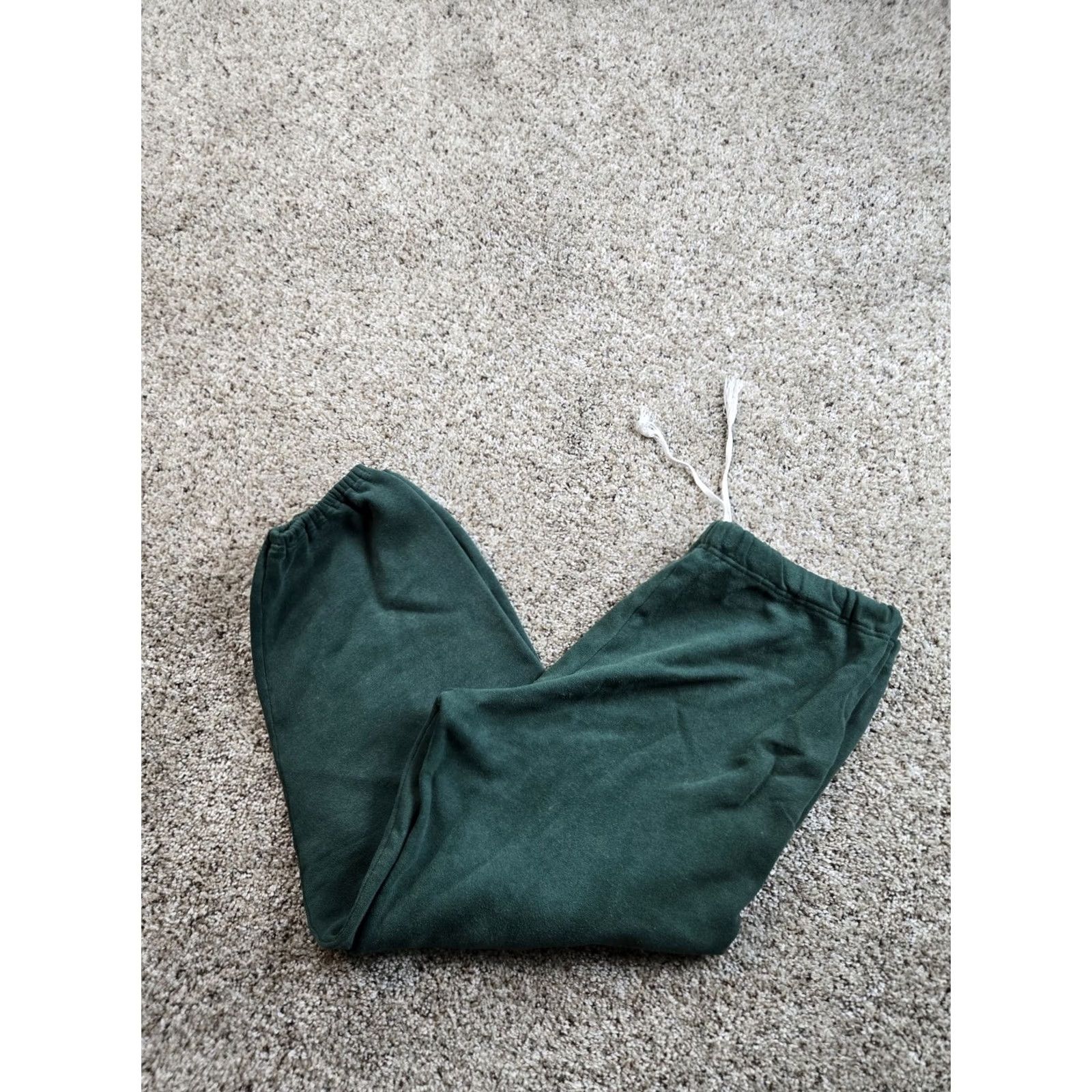 Russell Athletic VINTAGE Russell Athletic Sweatpants Pants Regular Mens Green 70s USA Made 25in Inseam Elastic Waist Pockets Cotton Blend Fleece Size US 33 - 2 Thumbnail