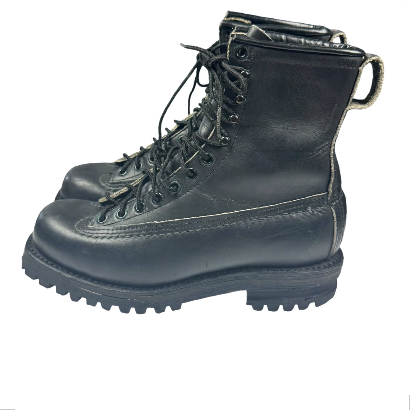 Chippewa VINTAGE Chippewa Combat Service Leather Boots 8718 Black Boots Men Size 6 Leather C US Shoe Black Mens Size US 6 / EU 39 - 5 Thumbnail