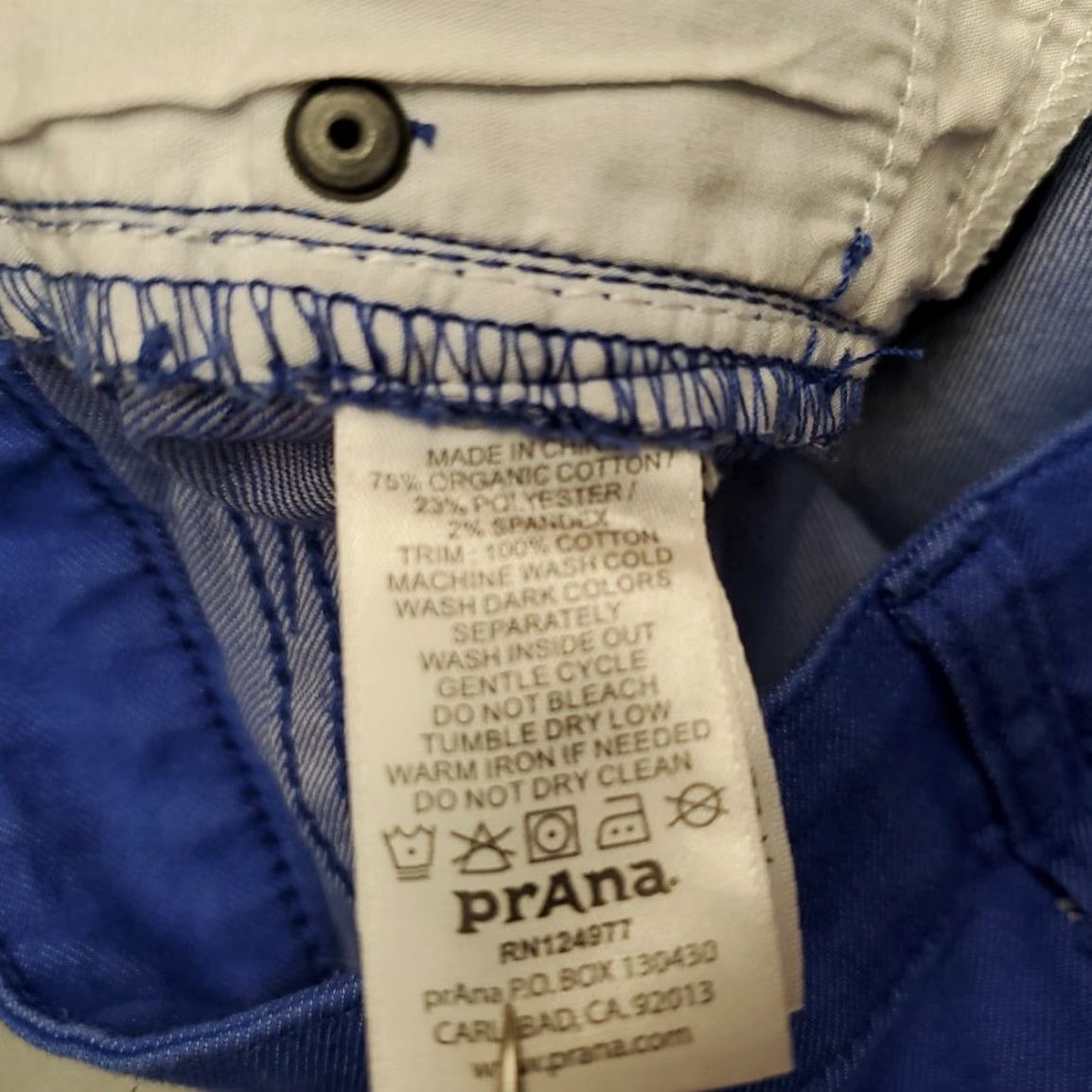 Prana VINTAGE Prana Pants Womens 2/26 Blue Stretch Twill Classic 5 Pocket Chino Outdoors Gorp Size 26" / US 2 / IT 38 - 6 Thumbnail