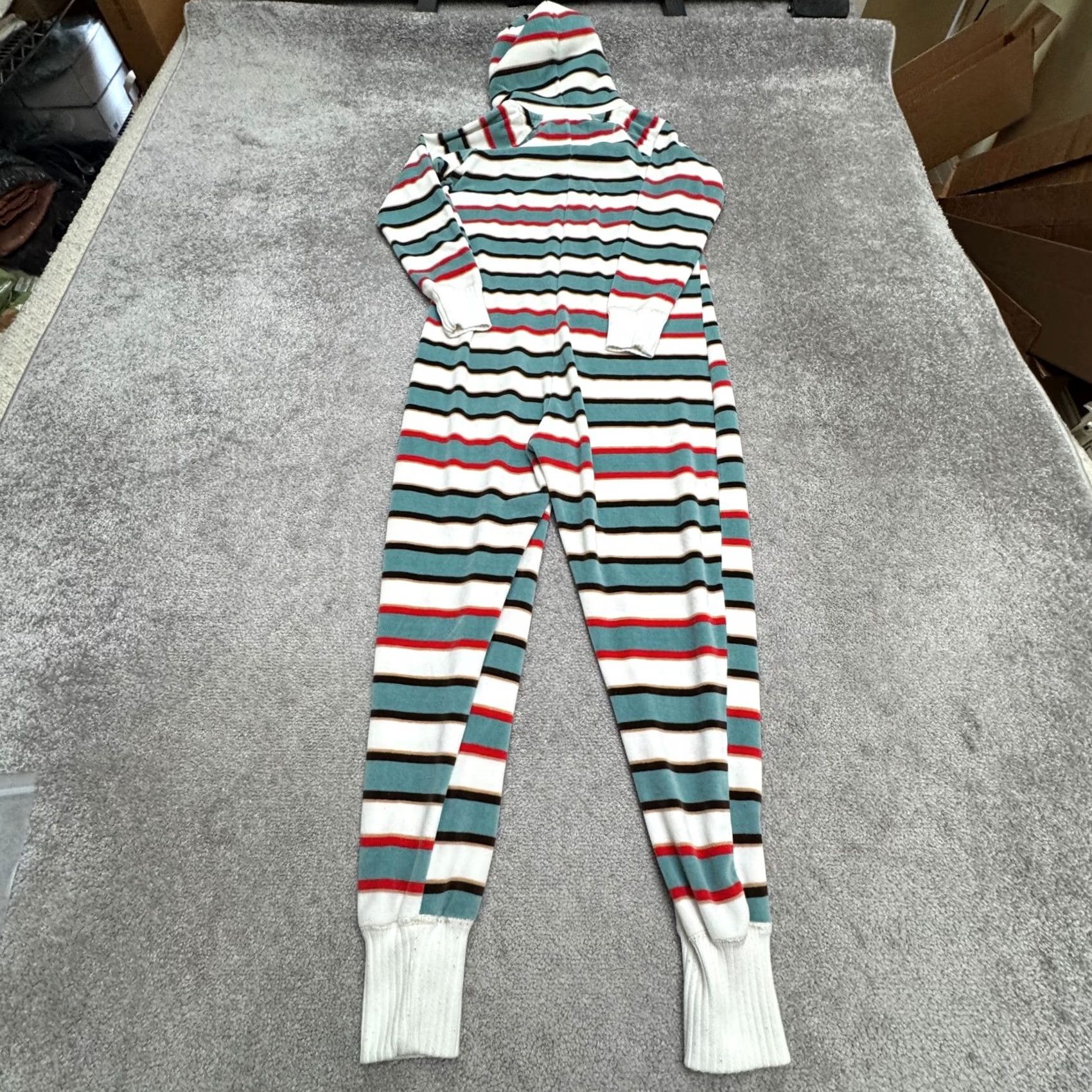 Abercrombie & Fitch Abercrombie & Fitch One Piece Pajama Suit Womens M/L Striped Hoodie Soft Cozy Sleepwear Size M / US 6-8 / IT 42-44 - 2 Thumbnail