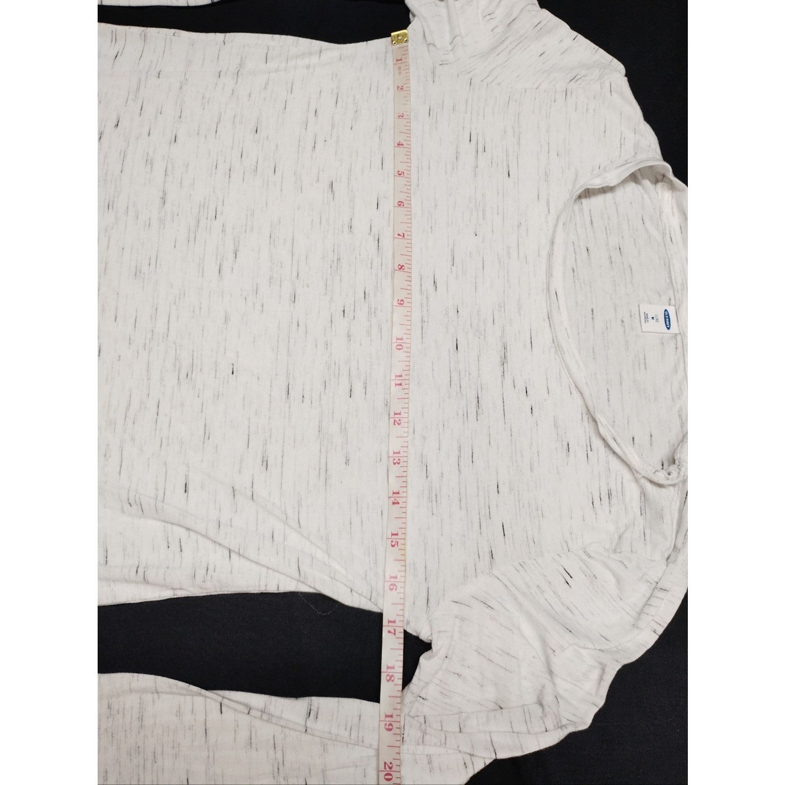 Old Navy Old Navy Long Sleeve Scoop Neck White with Heathered Detail Size M / US 6-8 / IT 42-44 - 3 Thumbnail
