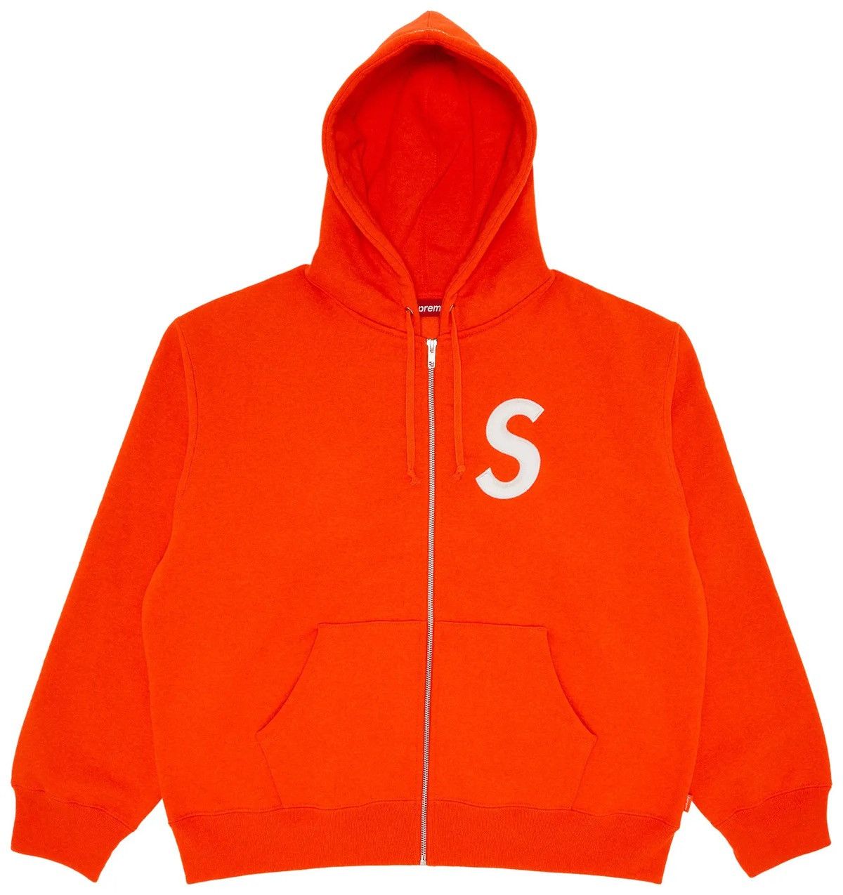 Supreme Supreme S Logo Zip Up Hooded Sweatshirt 'Bright Orange Size US S / EU 44-46 / 1 - 1 Thumbnail