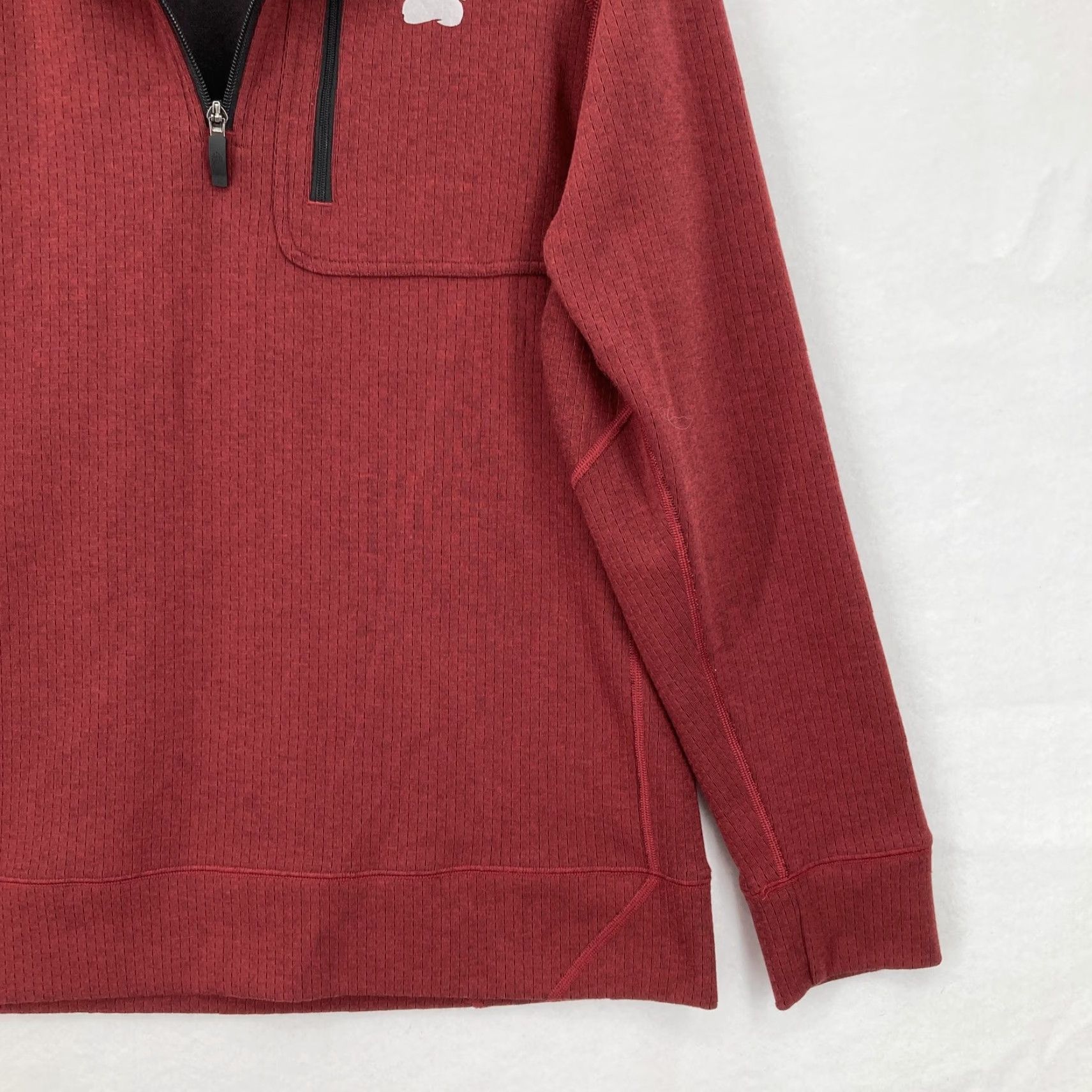 Vintage Duluth Sweater 1/4 Zip Mock Neck Mens Medium Red Outdoors Camp Knit Pullover with Bear Paw Logo Size US M / EU 48-50 / 2 - 3 Thumbnail