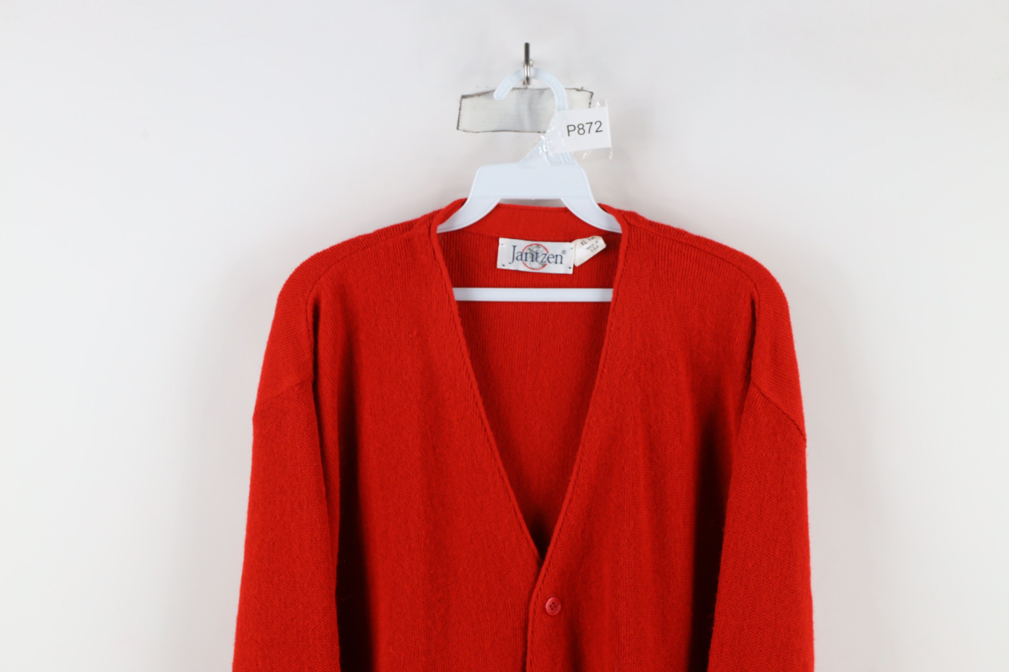 Vintage Vintage 70s Streetwear Cardigan Sweater Red Acrylic USA Size US XL / EU 56 / 4 - 2 Thumbnail